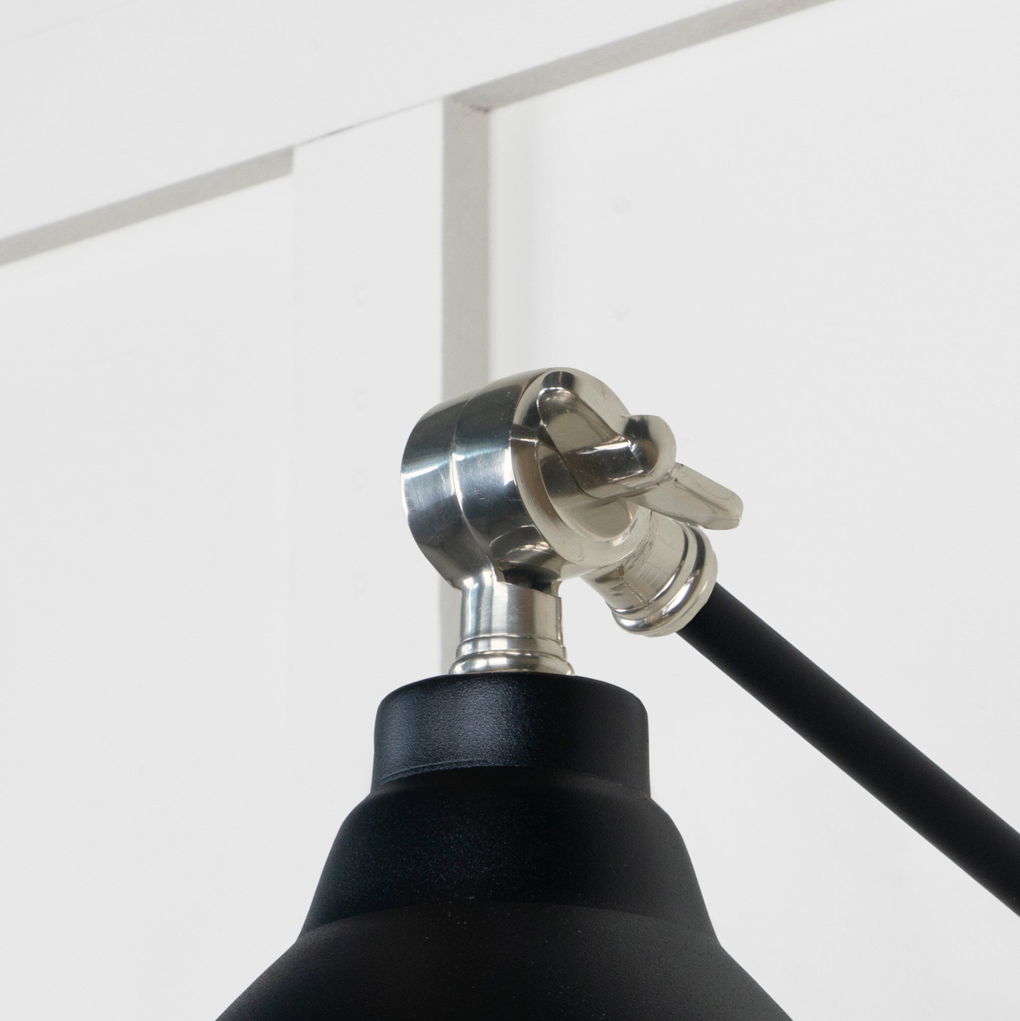 Smooth Nickel Brindley Wall Light in Elan Black | From The Anvil - Wall Lights - From The Anvil - Yester Home