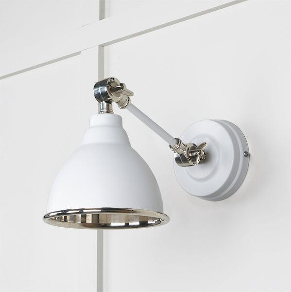 Smooth Nickel Brindley Wall Light in Flock | From The Anvil-Wall Lights-Yester Home