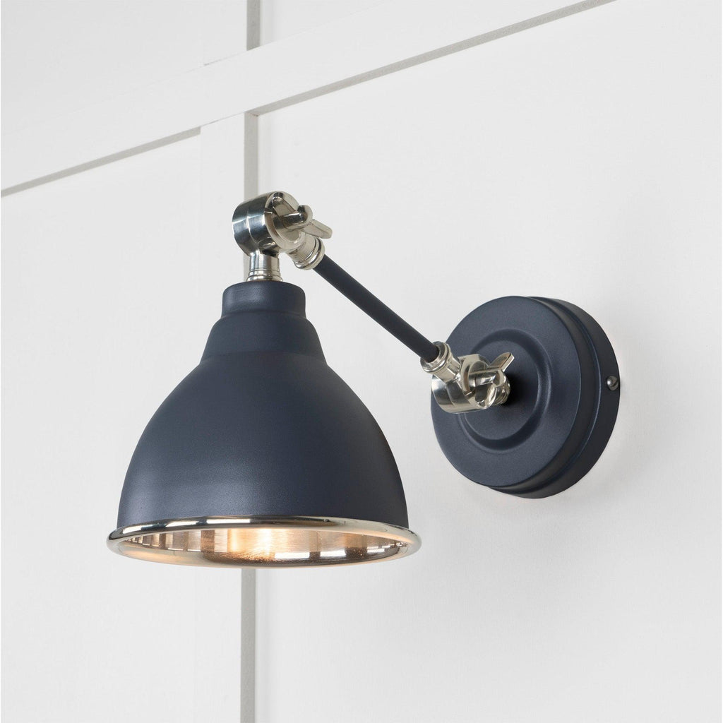 Smooth Nickel Brindley Wall Light in Slate | From The Anvil-Wall Lights-Yester Home