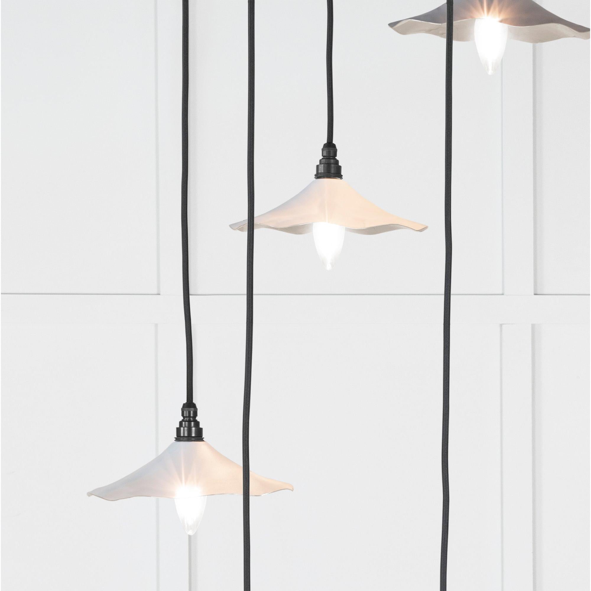 Smooth Nickel Flora Cluster Pendant in Birch | From The Anvil - Cluster Pendants - From The Anvil - Yester Home