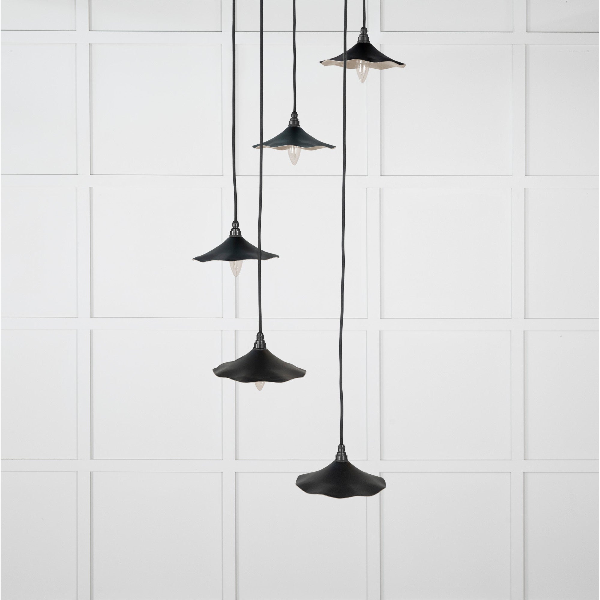 Smooth Nickel Flora Cluster Pendant in Elan Black | From The Anvil-Cluster Pendants-Yester Home