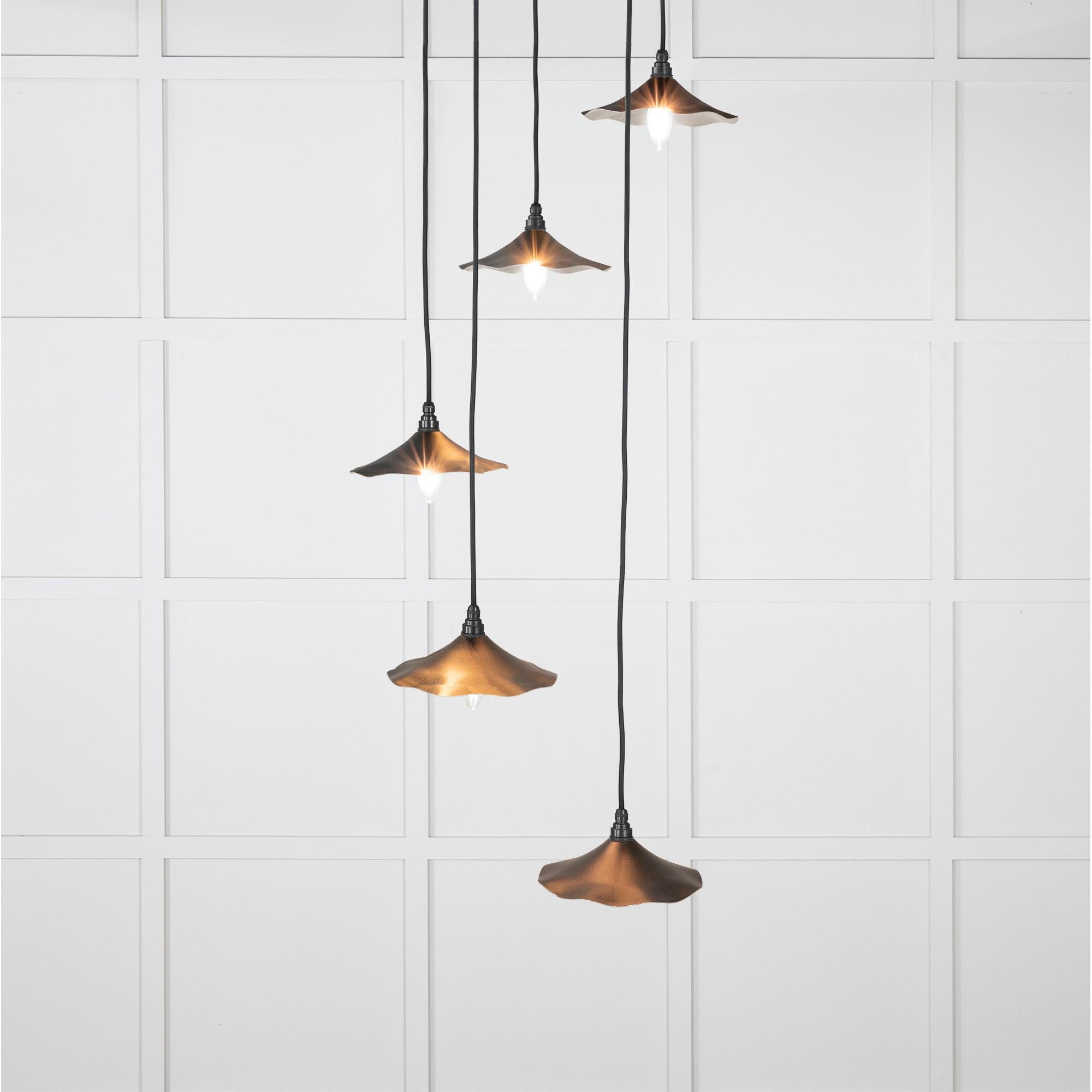 Smooth Nickel Flora Cluster Pendant in Elan Black | From The Anvil - Cluster Pendants - From The Anvil - Yester Home