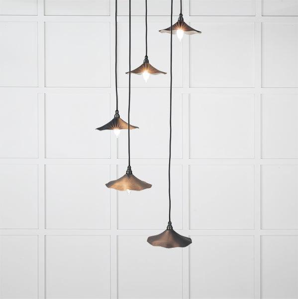Smooth Nickel Flora Cluster Pendant in Soot | From The Anvil-Cluster Pendants-Yester Home