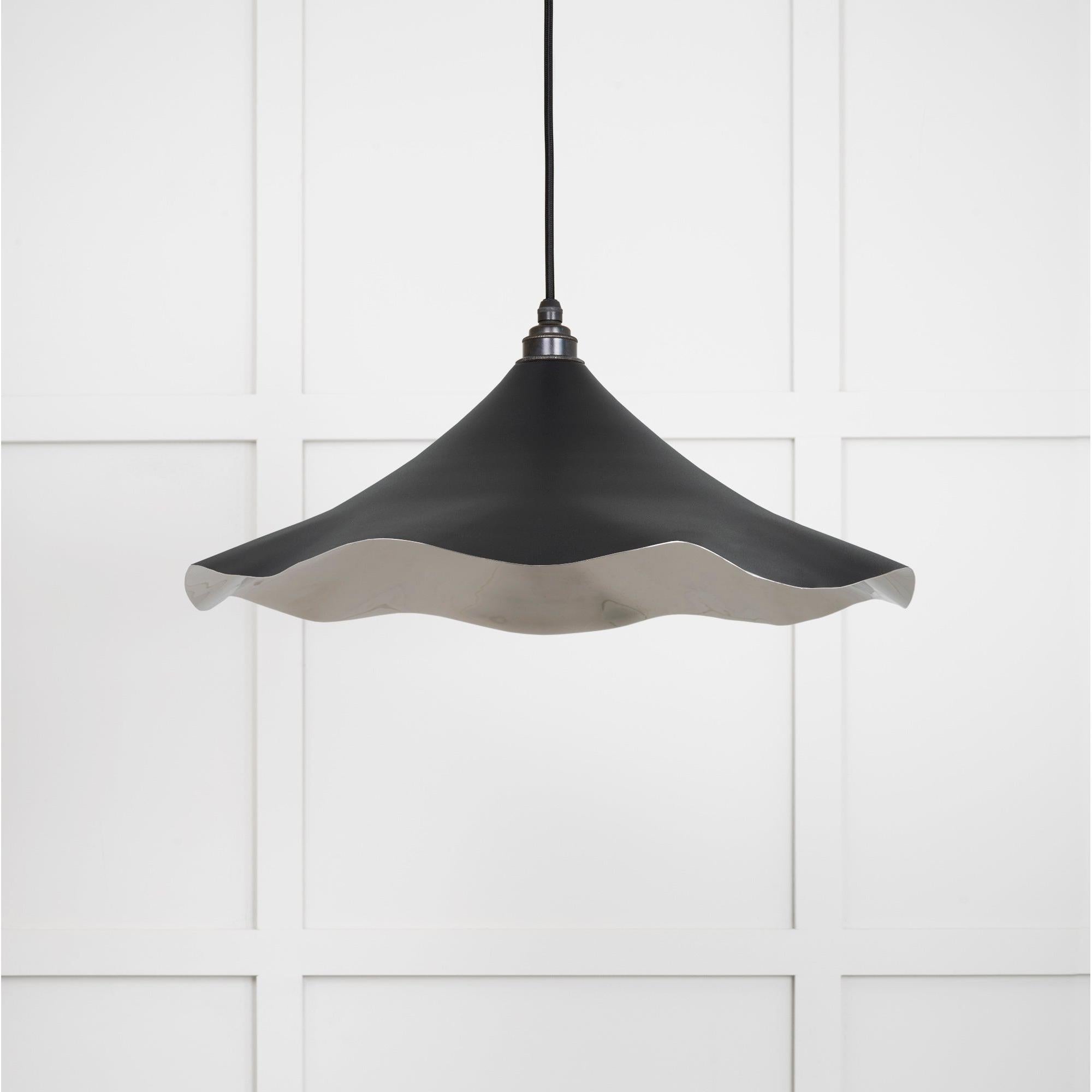 Smooth Nickel Flora Pendant in Elan Black | From The Anvil - Ceiling Lights - From The Anvil - Yester Home