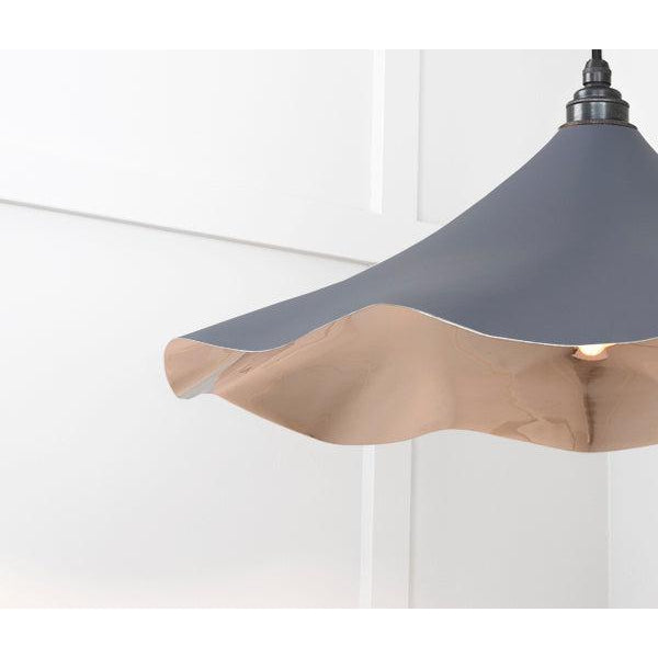Smooth Nickel Flora Pendant in Slate | From The Anvil-Ceiling Pendants-Yester Home