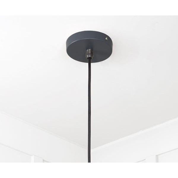 Smooth Nickel Flora Pendant in Slate | From The Anvil-Ceiling Pendants-Yester Home