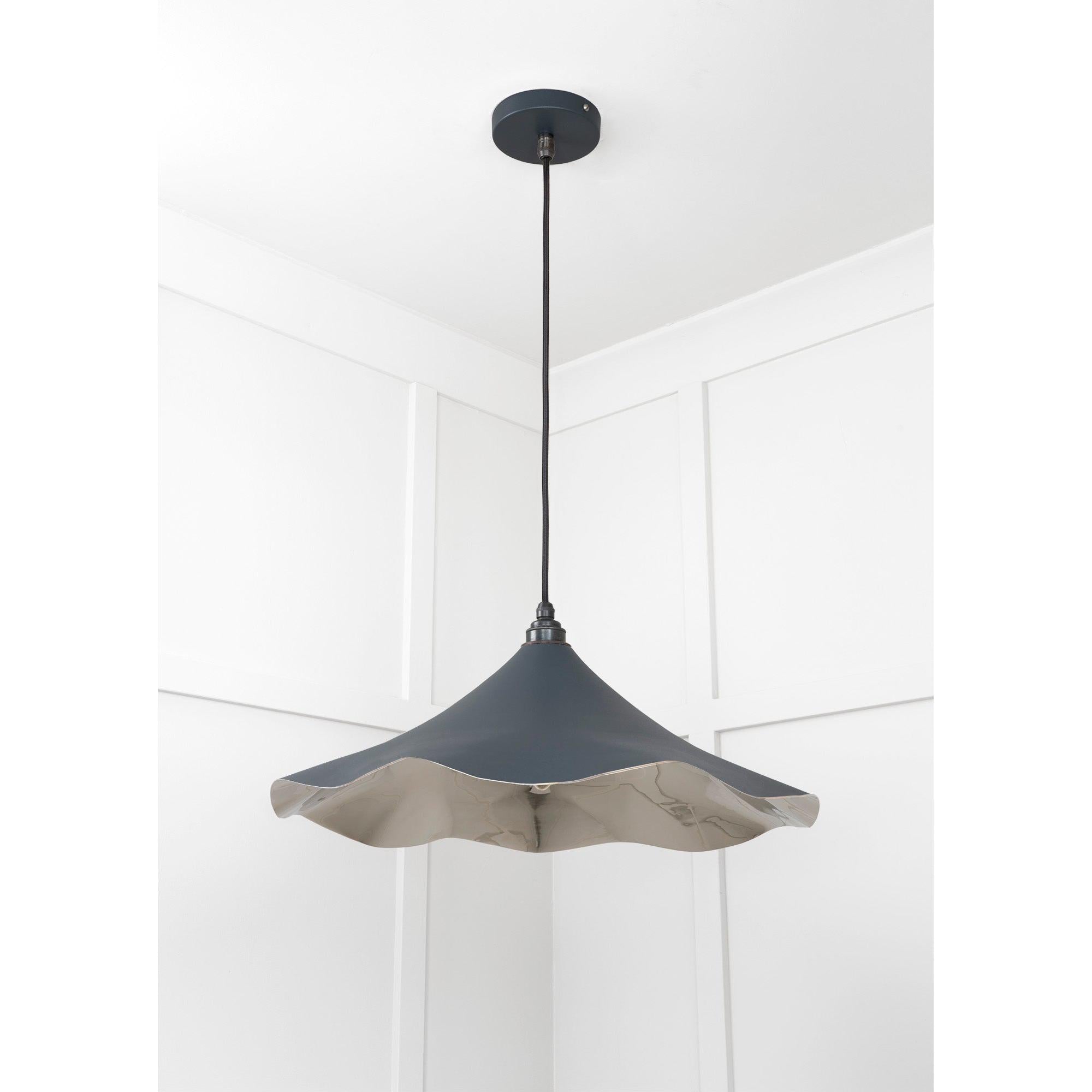 Smooth Nickel Flora Pendant in Soot | From The Anvil - Ceiling Lights - From The Anvil - Yester Home