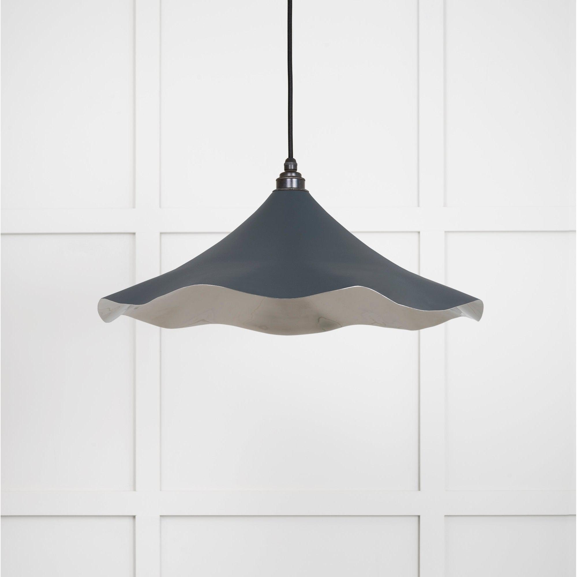 Smooth Nickel Flora Pendant in Soot | From The Anvil-Ceiling Pendants-Yester Home