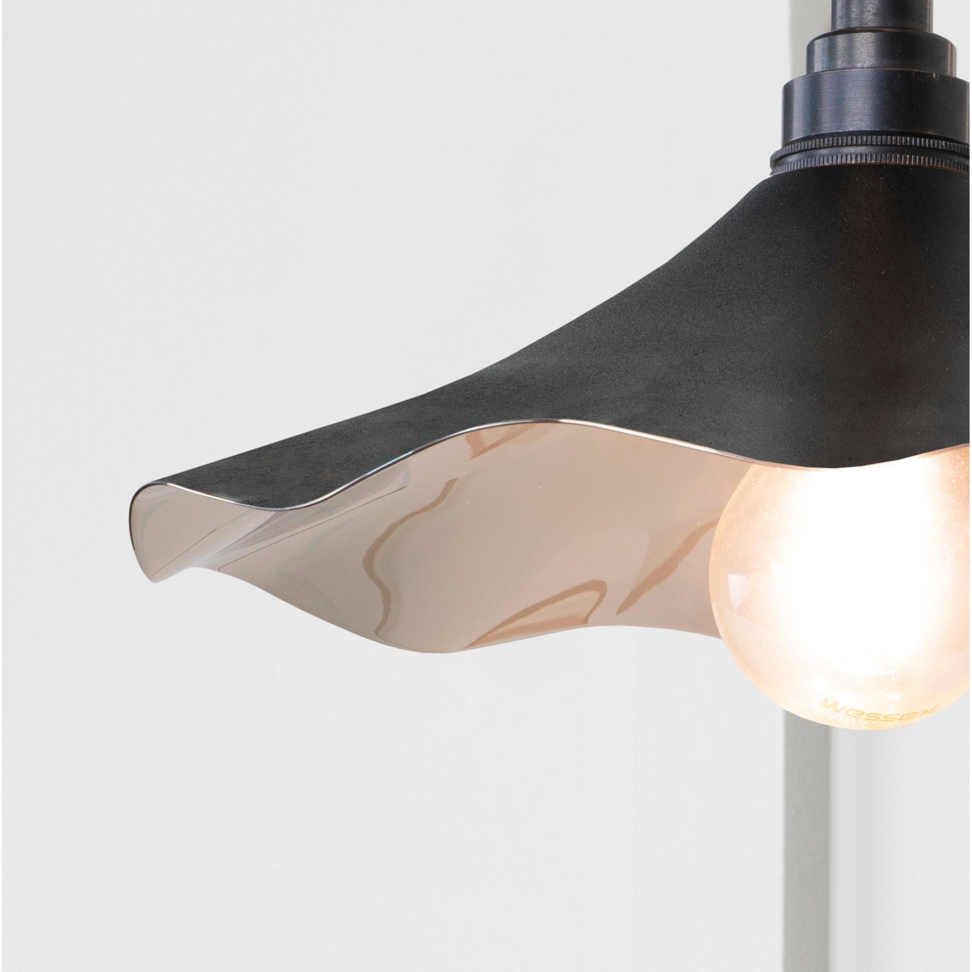 Smooth Nickel Flora Wall Light in Elan Black | From The Anvil - Wall Lights - From The Anvil - Yester Home