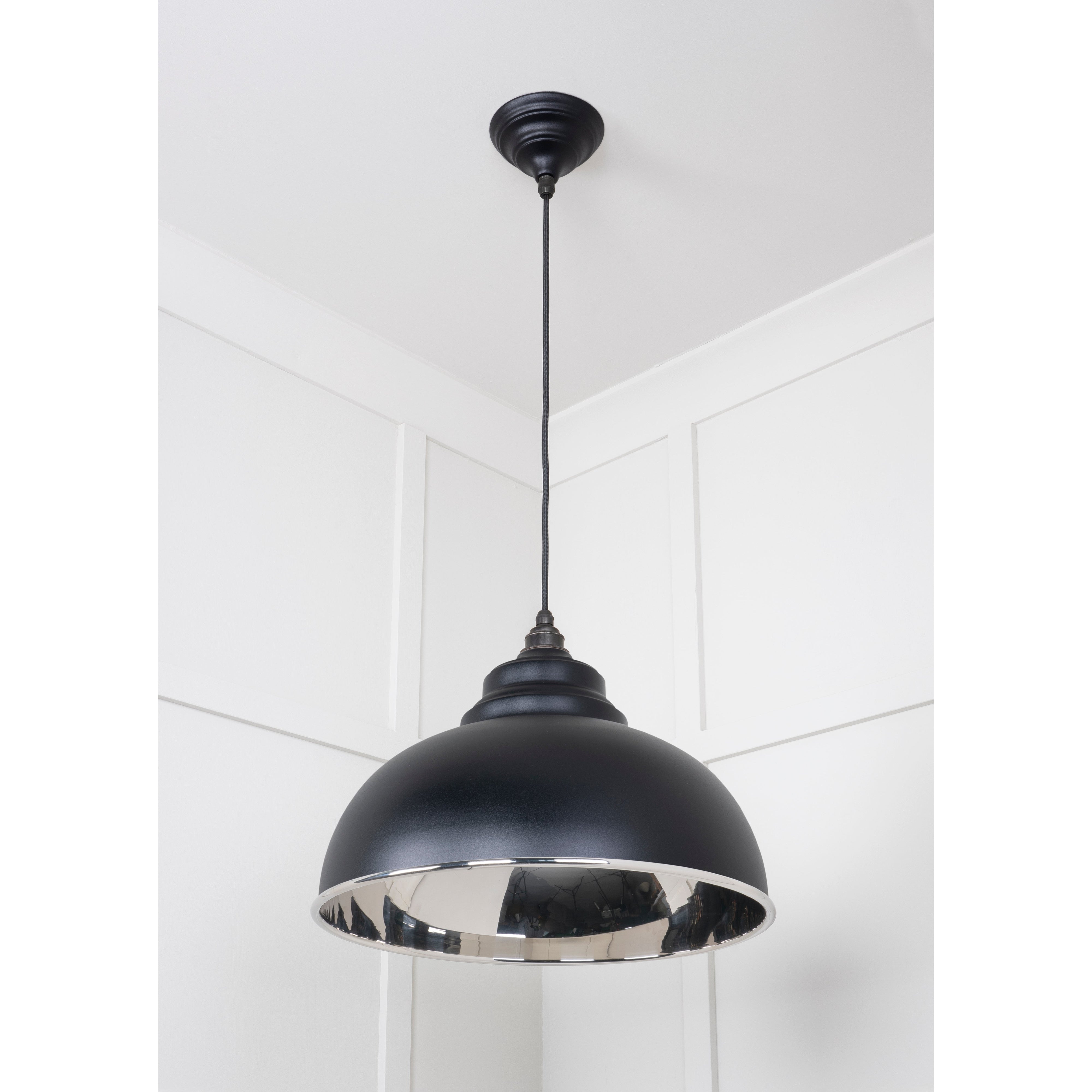 Smooth Nickel Harborne Pendant in Elan Black | From The Anvil-Harborne-Yester Home
