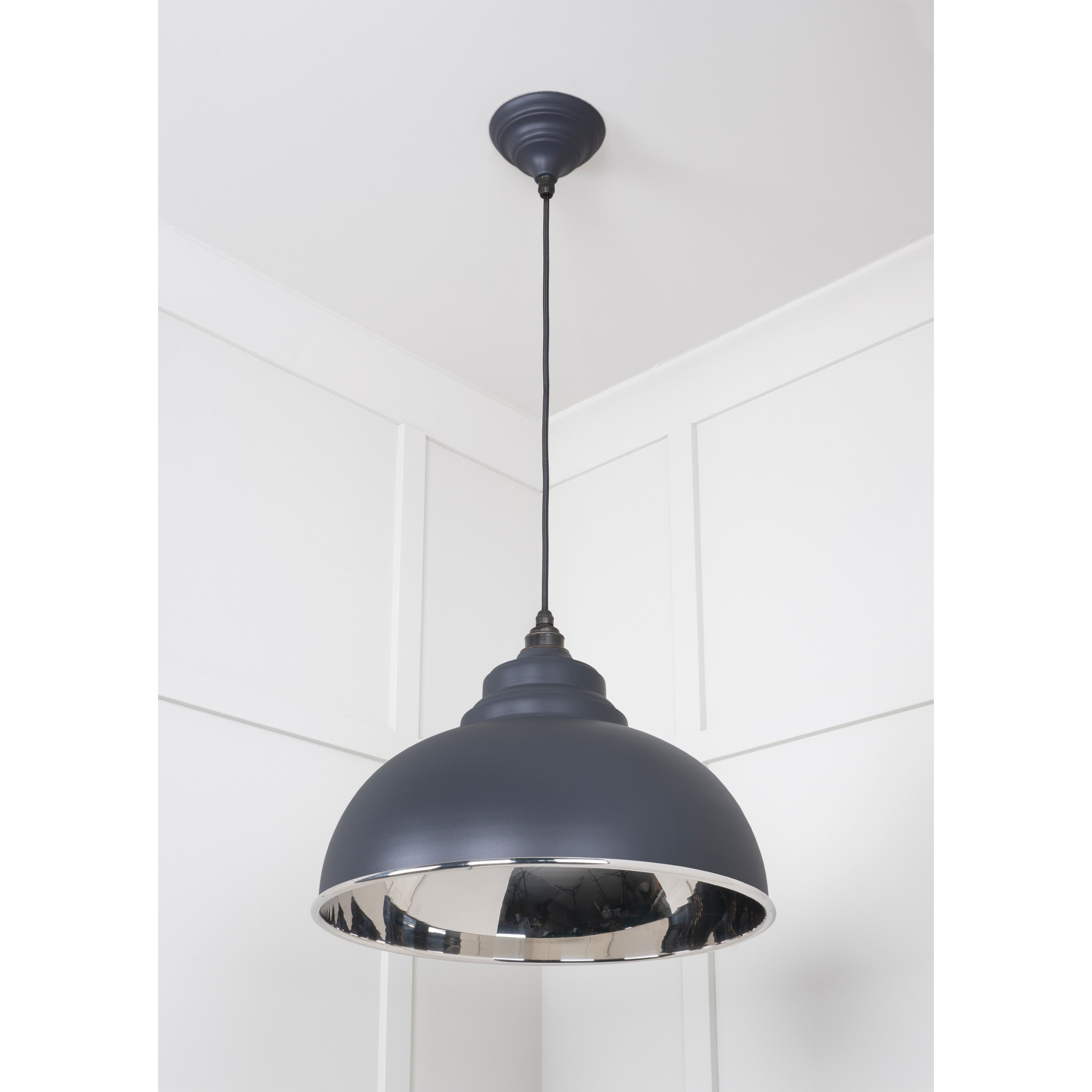 Smooth Nickel Harborne Pendant in Slate | From The Anvil-Harborne-Yester Home