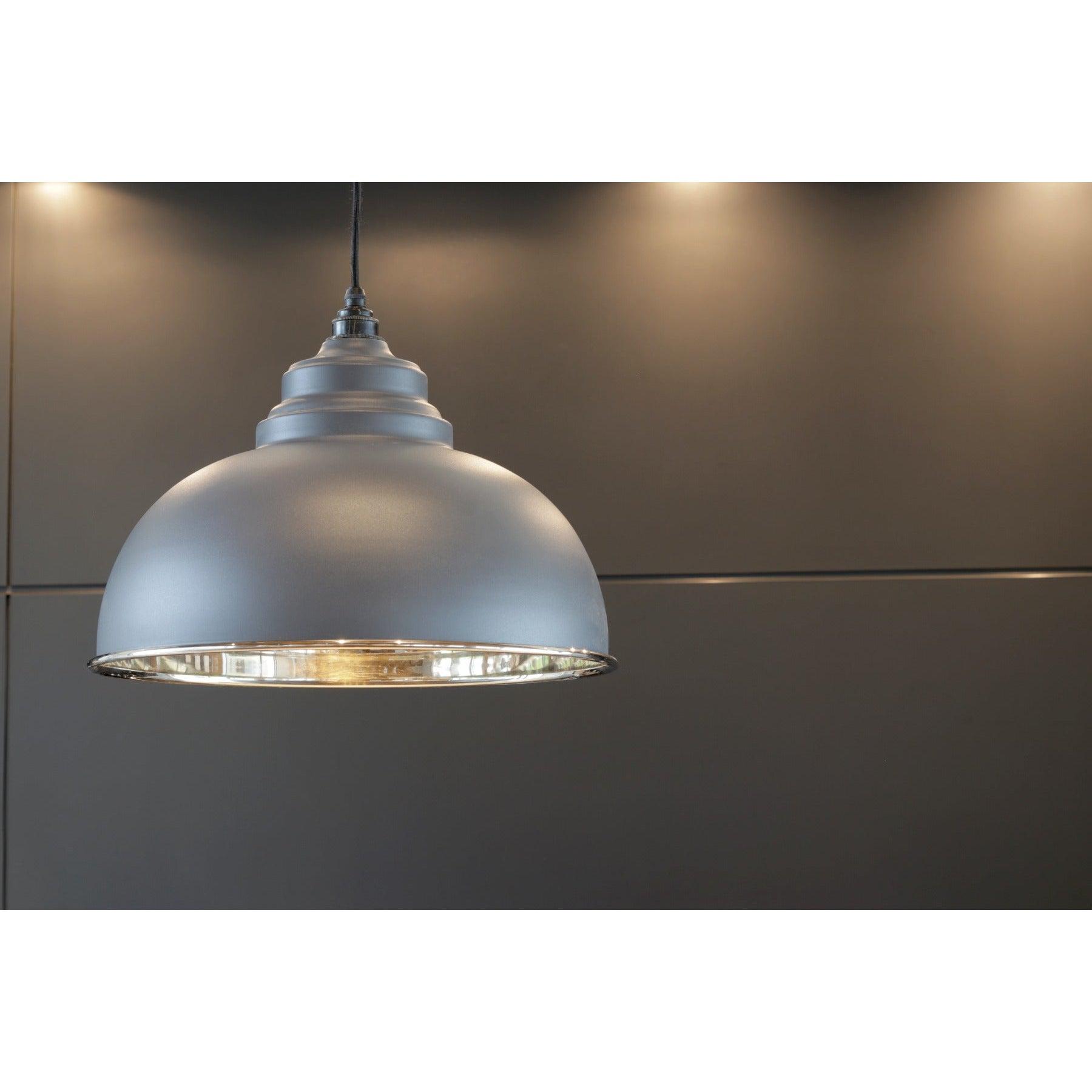 Smooth Nickel Harborne Pendant in Slate | From The Anvil-Harborne-Yester Home