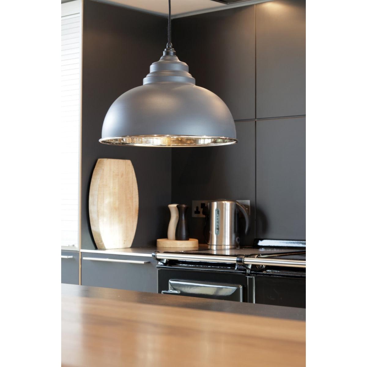 Smooth Nickel Harborne Pendant in Slate | From The Anvil-Harborne-Yester Home