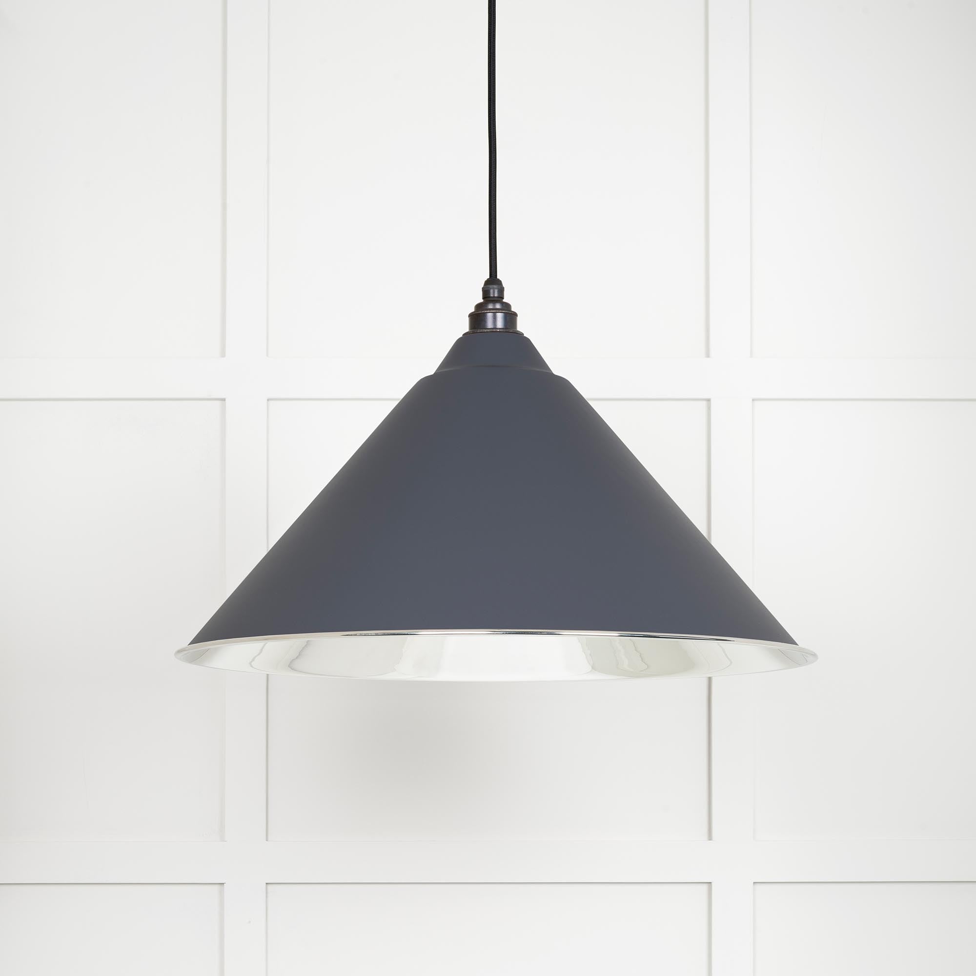 Smooth Nickel Hockley Pendant in Slate | From The Anvil - Hockley - From The Anvil - Yester Home