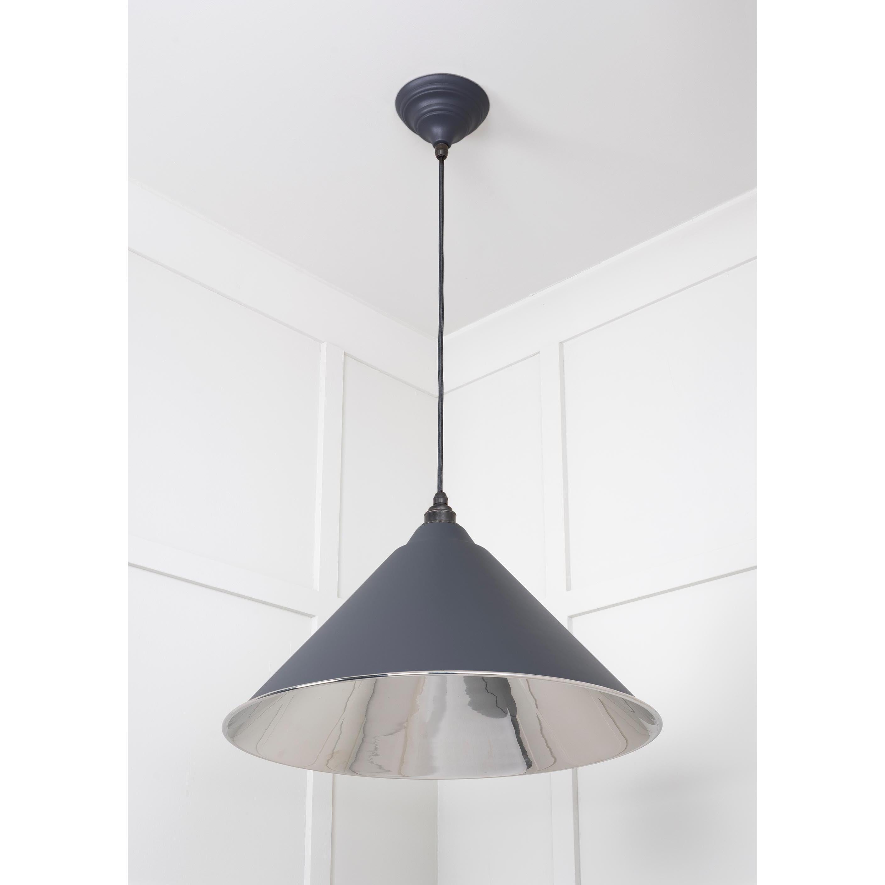 Smooth Nickel Hockley Pendant in Slate | From The Anvil - Hockley - From The Anvil - Yester Home