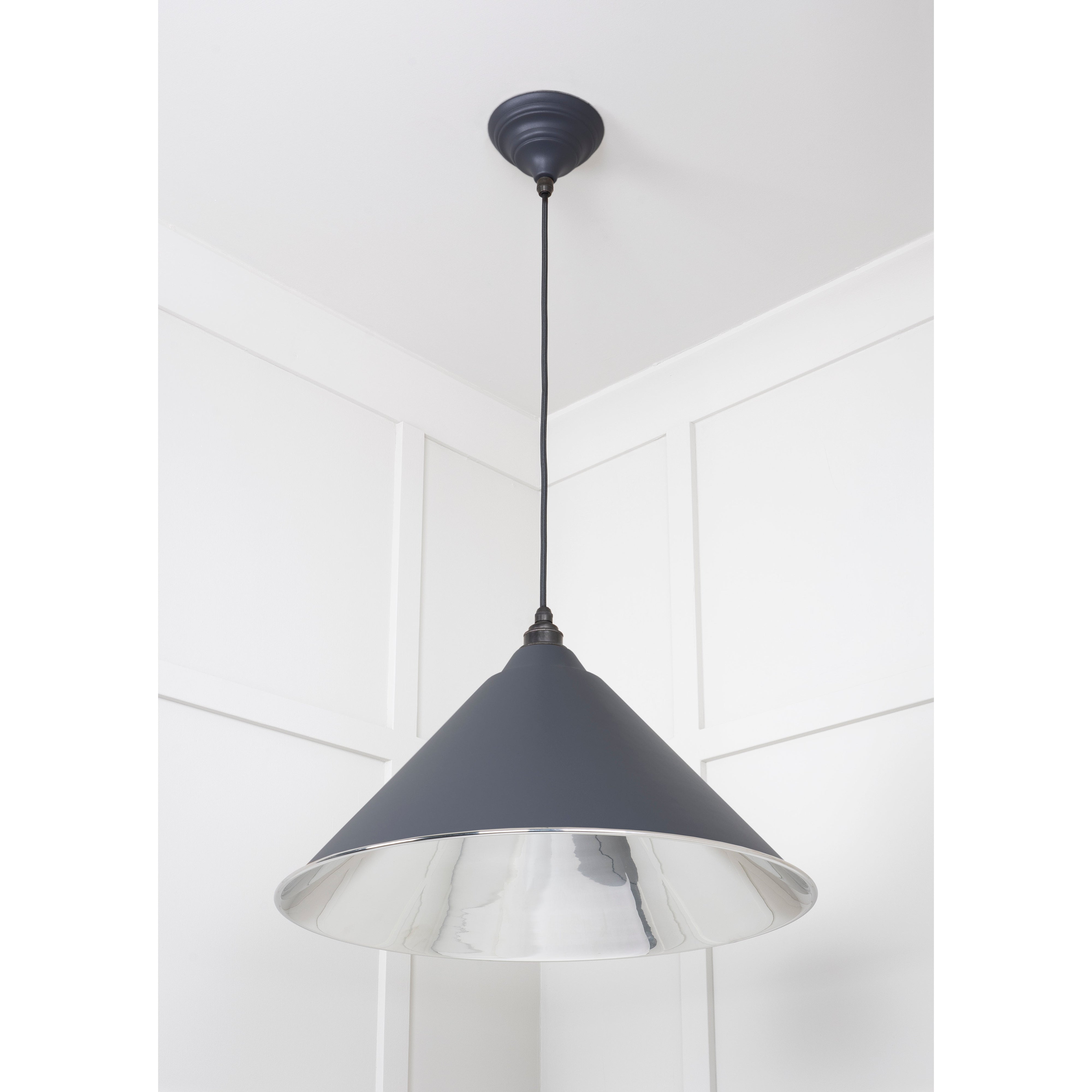 Smooth Nickel Hockley Pendant in Slate | From The Anvil-Hockley-Yester Home