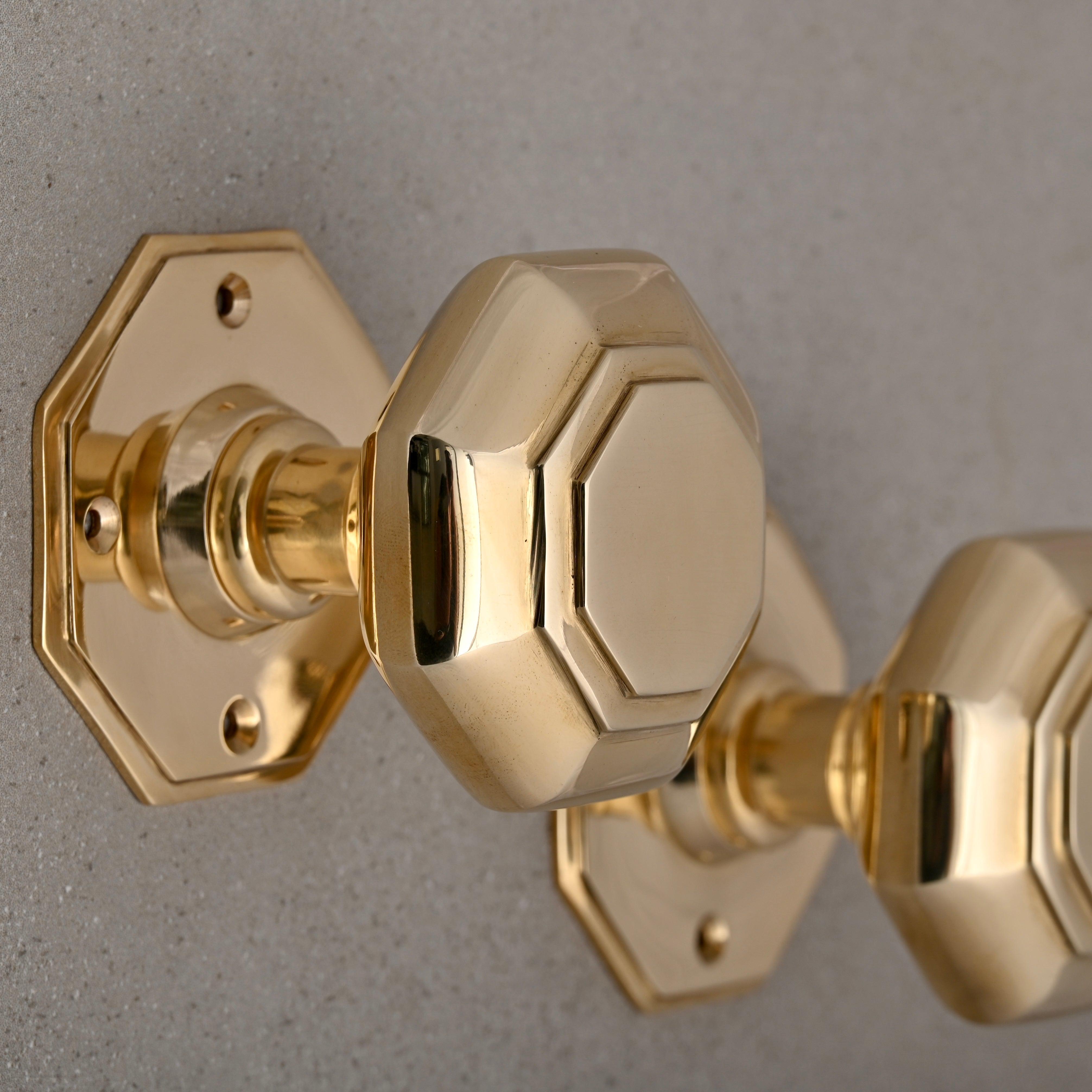 Solid Brass Georgian Mortice Door Knobs (Unsprung)-Mortice Knobs-Yester Home