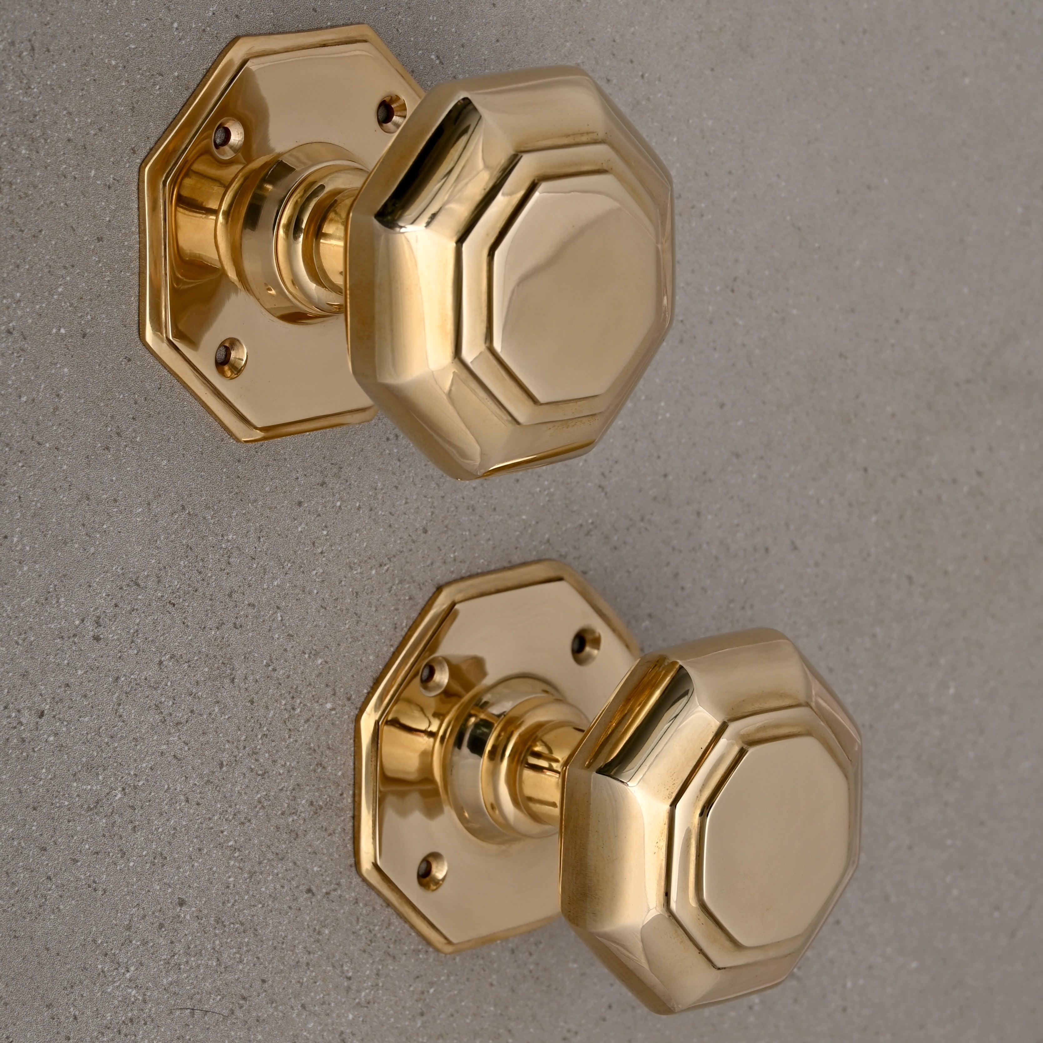Solid Brass Georgian Mortice Door Knobs (Unsprung)-Mortice Knobs-Yester Home