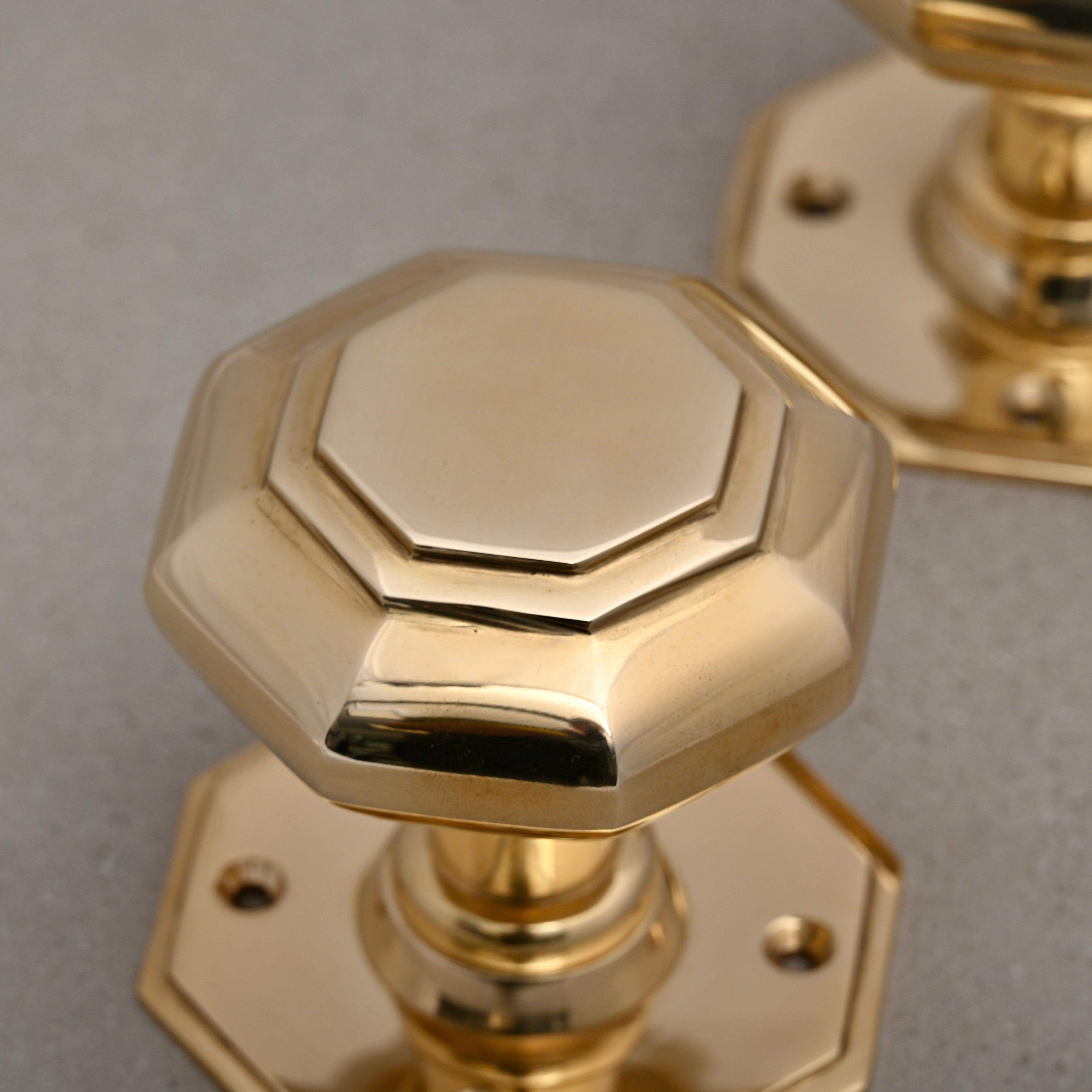 Solid Brass Georgian Mortice Door Knobs (Unsprung)-Mortice Knobs-Yester Home