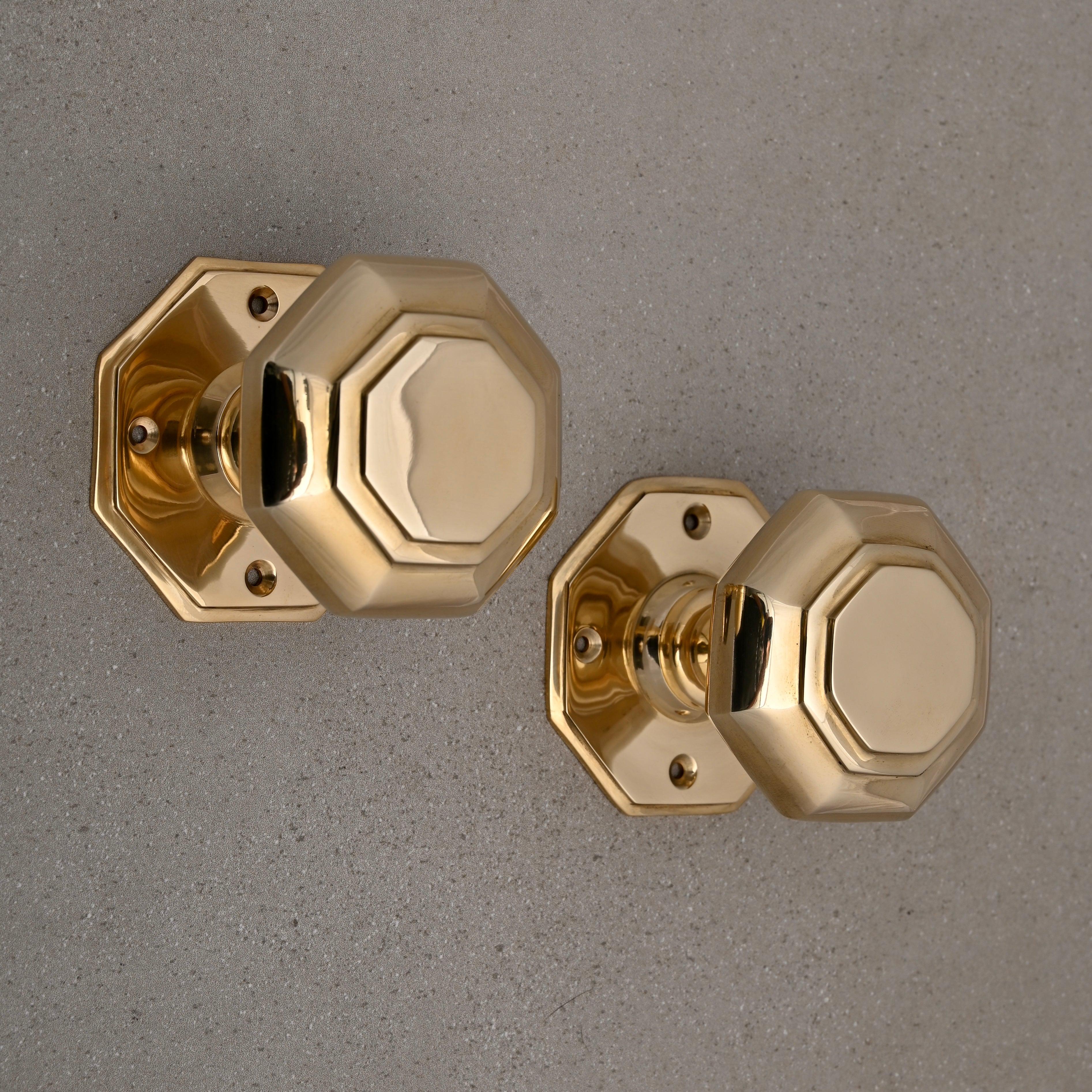 Solid Brass Georgian Mortice Door Knobs (Unsprung)-Mortice Knobs-Yester Home