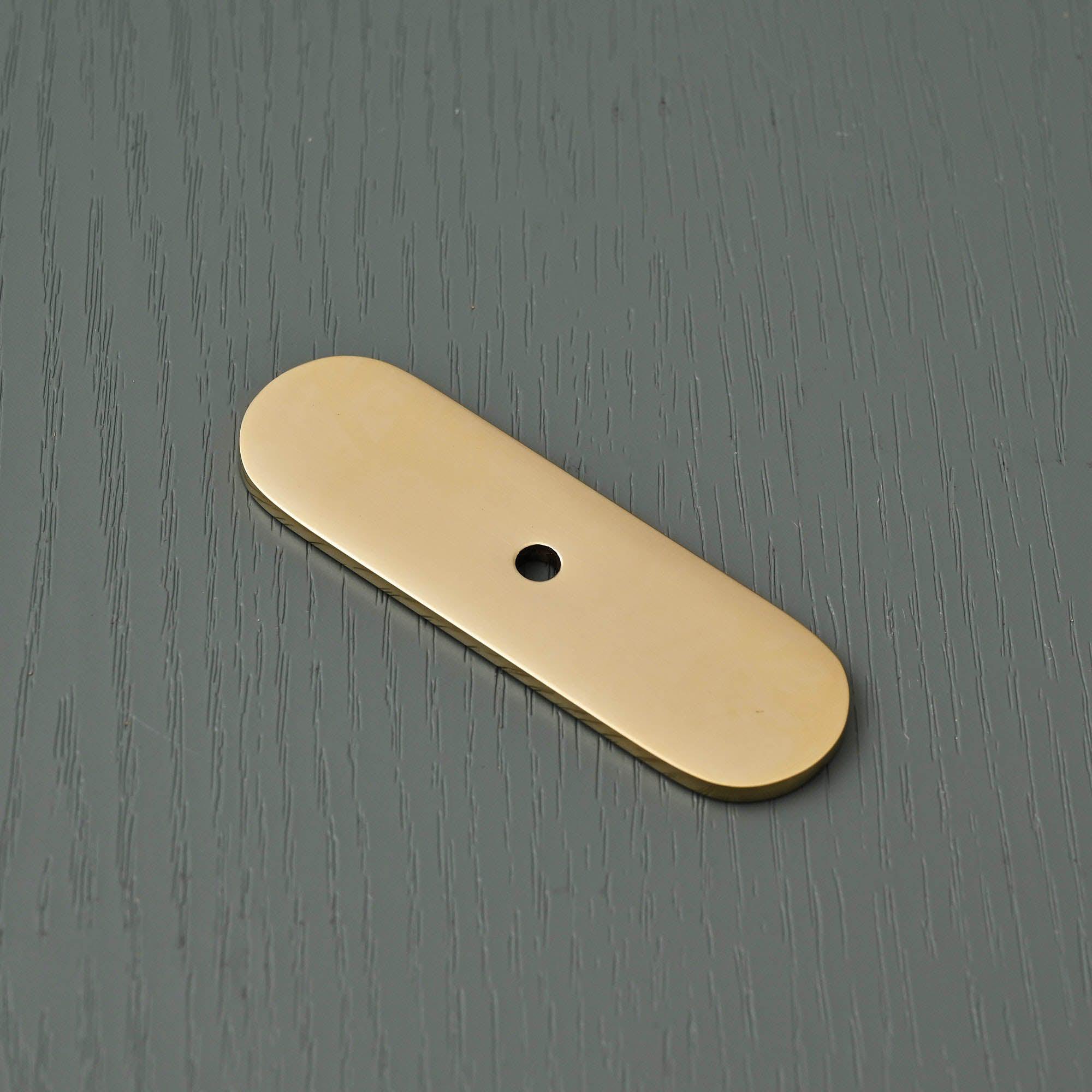 Solid Brass Oval Cabinet Handle Backplates - Cabinet Handles - Yester Home - Yester Home
