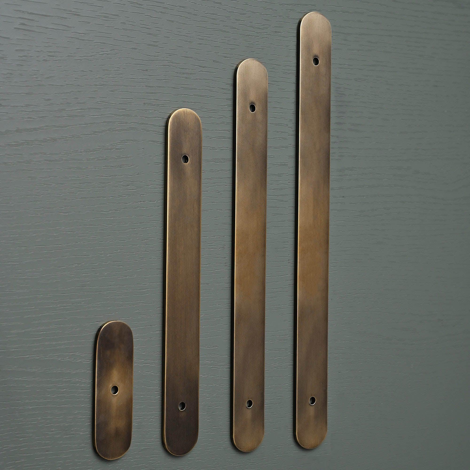 Solid Brass Oval Cabinet Handle Backplates - Cabinet Handles - Yester Home - Yester Home