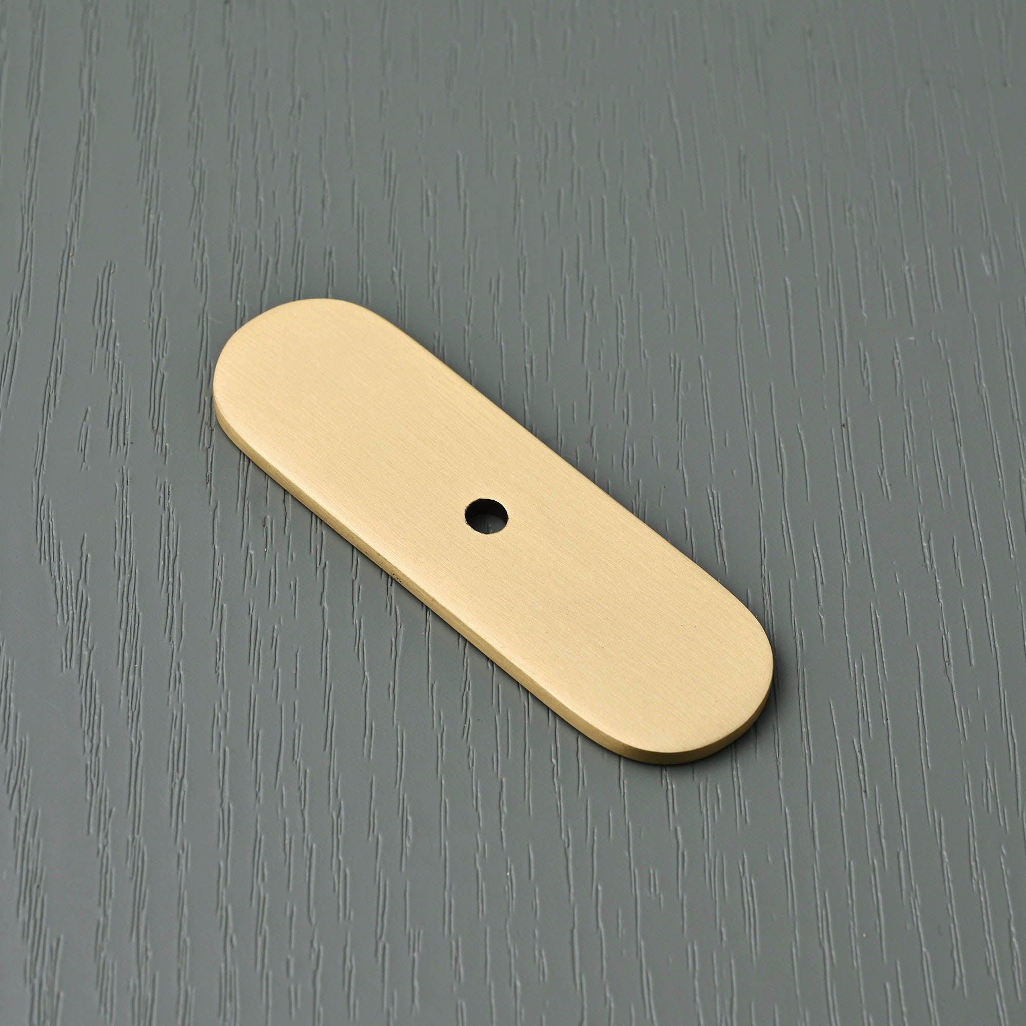 Solid Brass Oval Cabinet Handle Backplates - Cabinet Handles - Yester Home - Yester Home