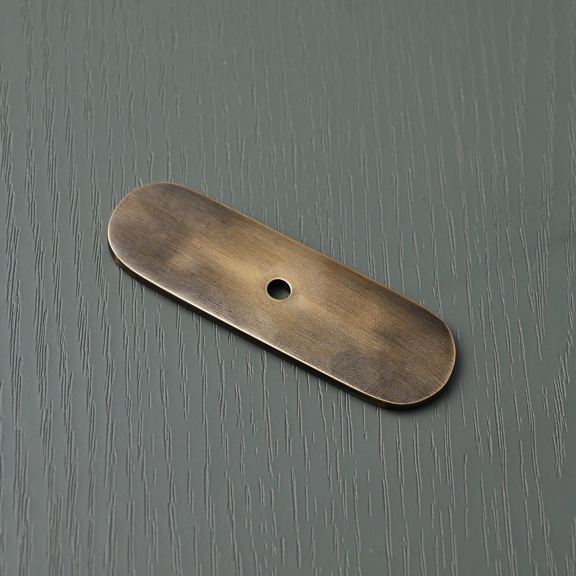 Solid Brass Oval Cabinet Handle Backplates - Cabinet Handles - Yester Home - Yester Home