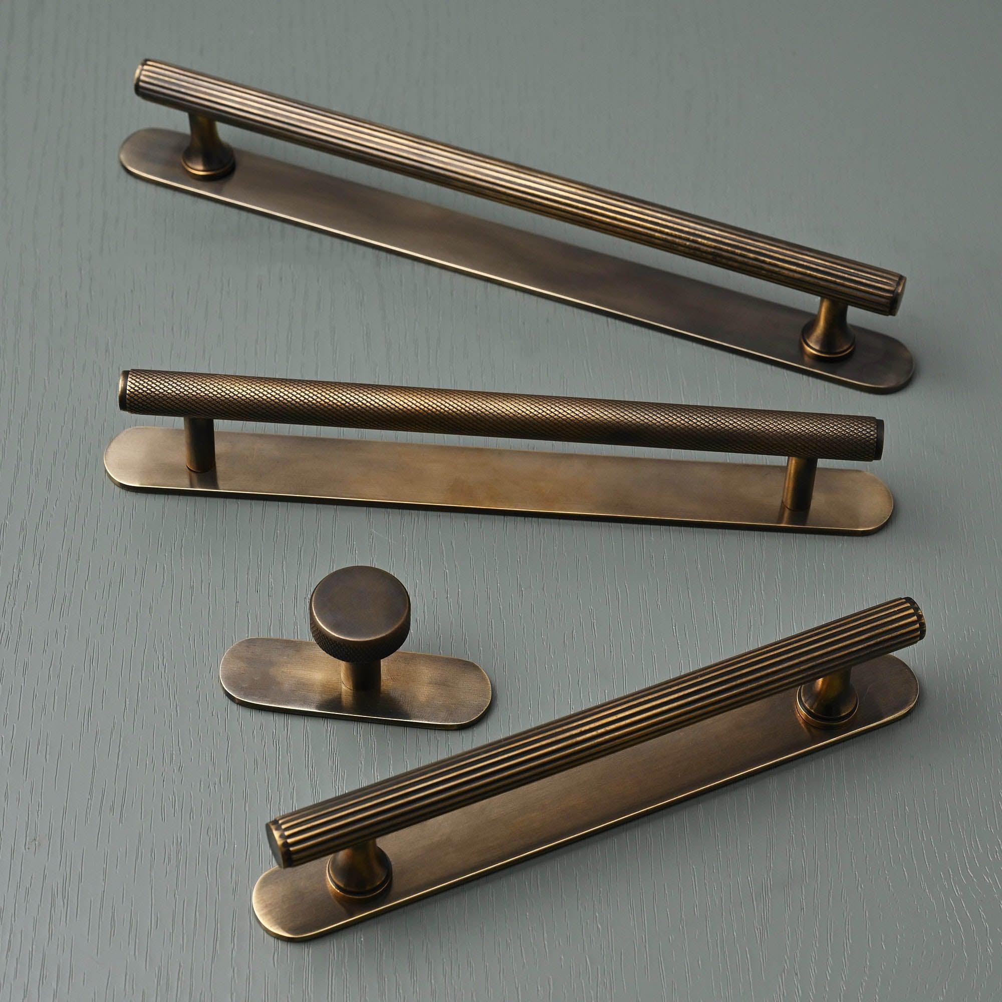 Solid Brass Oval Cabinet Handle Backplates - Cabinet Handles - Yester Home - Yester Home