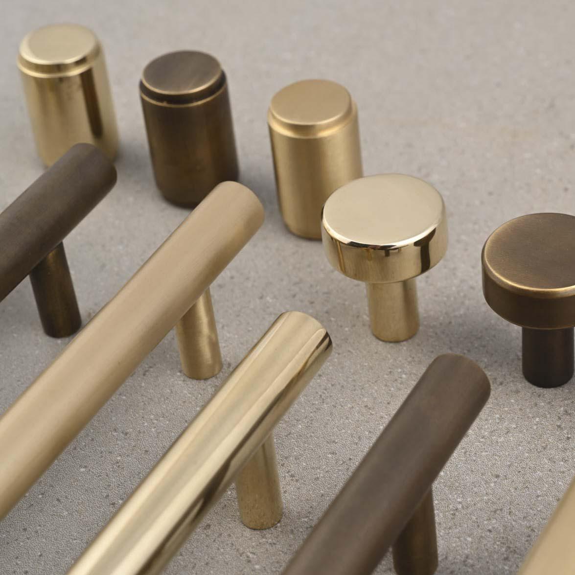 Solid Brass Round Bar Cabinet Handles-Cabinet Handles-Yester Home