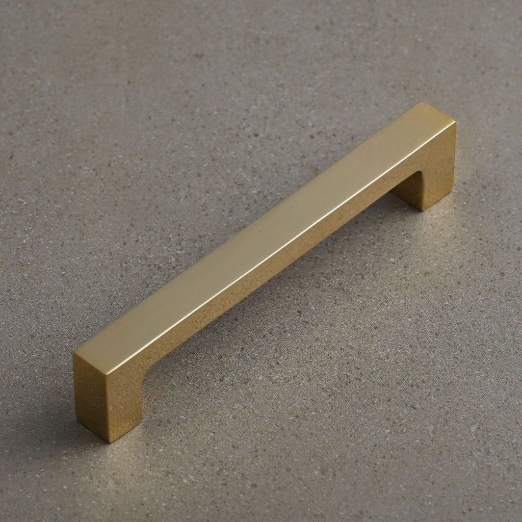 Solid Polished Brass Square Bar Pull Handles | 4 Sizes-Cabinet Handles-Yester Home