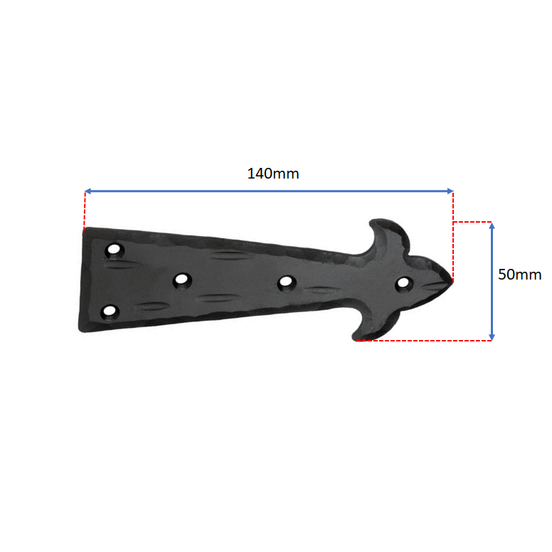 Spike Deco Hinge Matt Black-Hinges-Yester Home