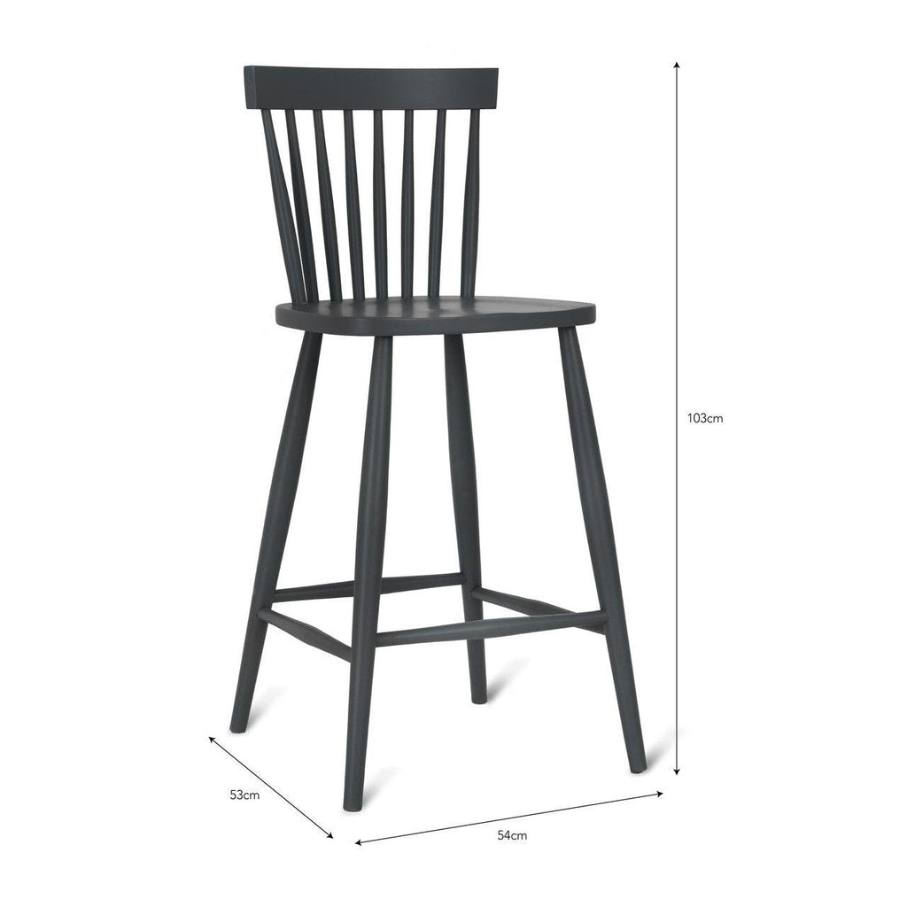Spindle Bar Stool in Carbon - Beech-Indoor Furniture-Yester Home