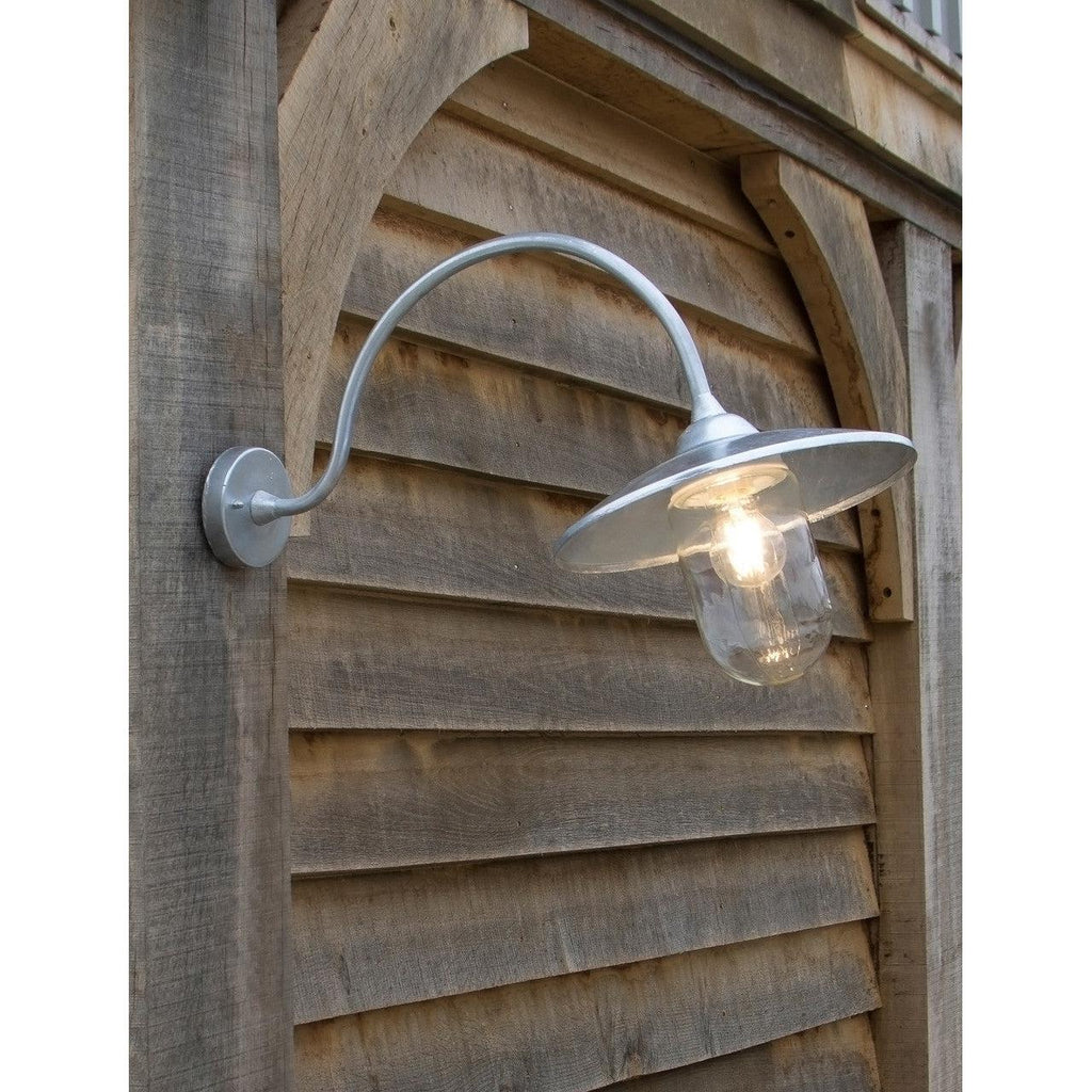 St Ives Arched Swan Neck - Galvanised Steel-Outdoor Lighting-Yester Home