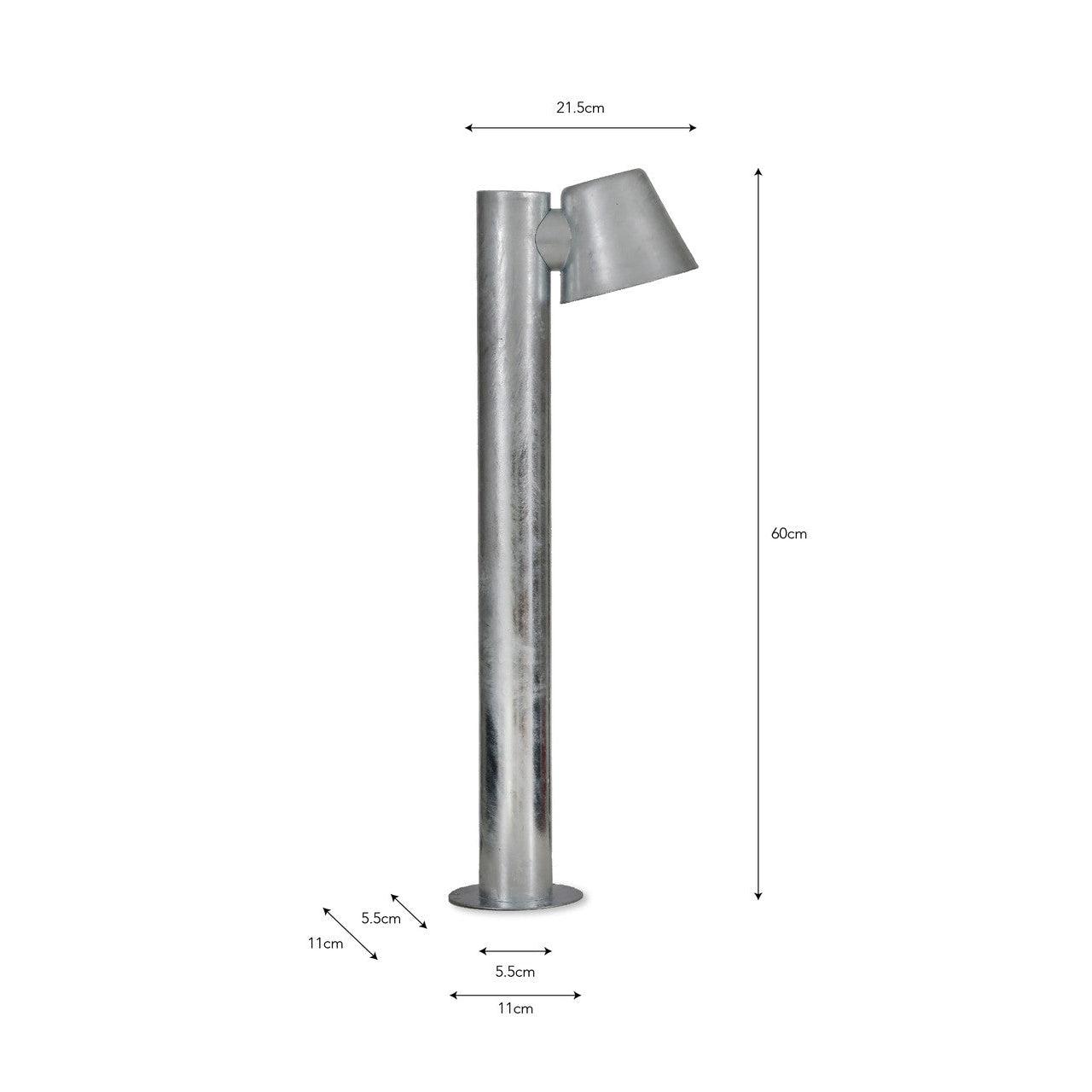 St Ives Mast Path Light - Galvanised Steel-Path Lights-Yester Home