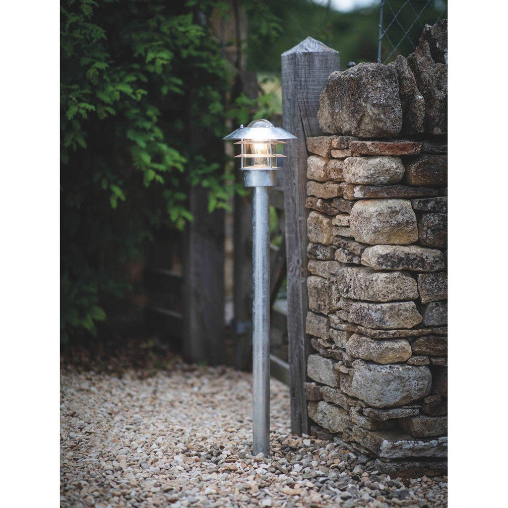 St Ives Strand Post Lamp - Galvanised Steel-Path Lights-Yester Home