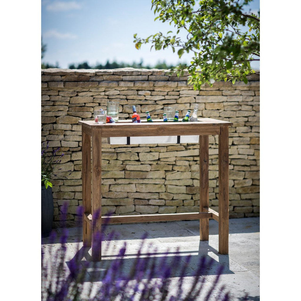 St Mawes Drinks/Planter Bar Table, 120cm - Teak-Outdoor Bar Tables & Sets-Yester Home