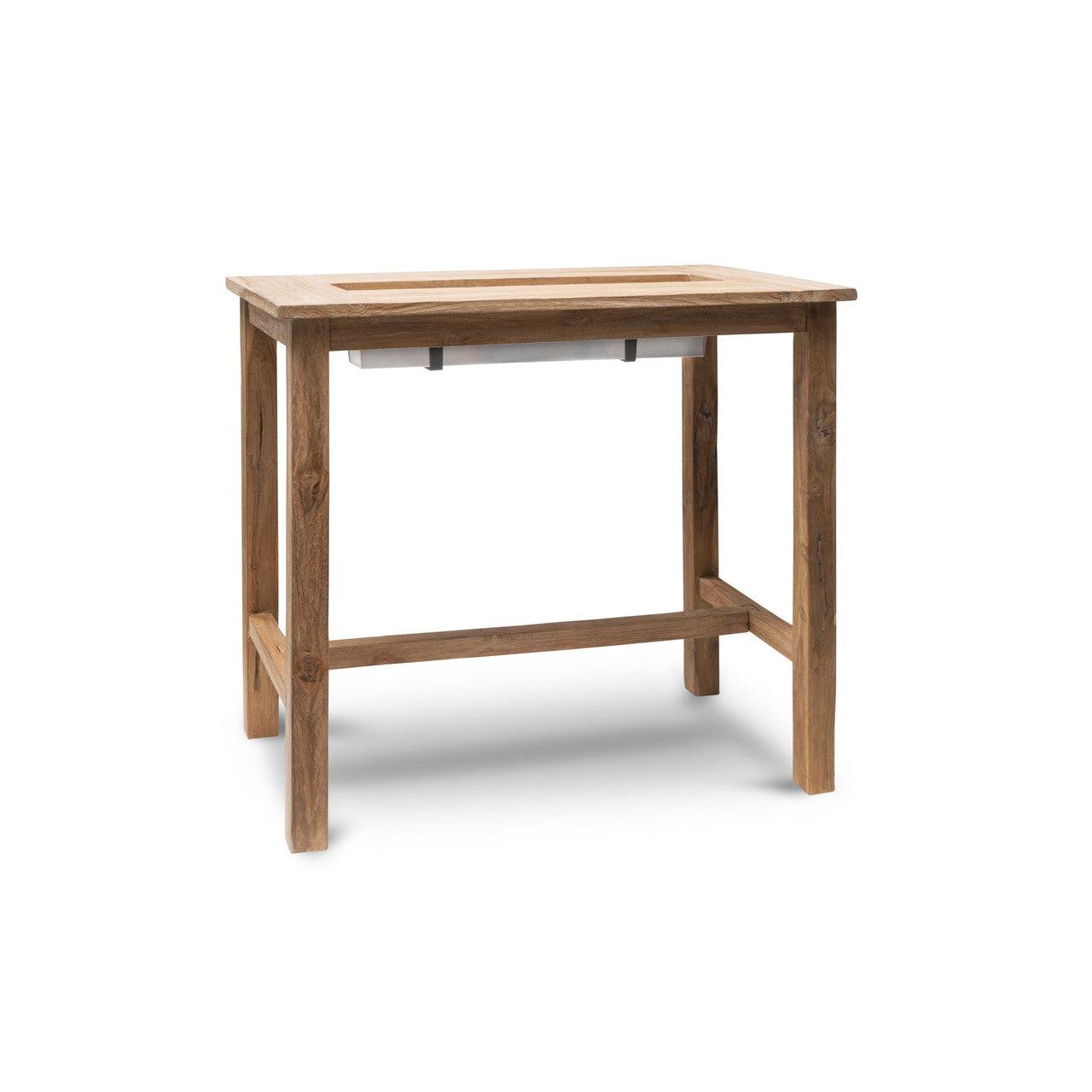 St Mawes Drinks/Planter Bar Table, 120cm - Teak-Outdoor Bar Tables & Sets-Yester Home