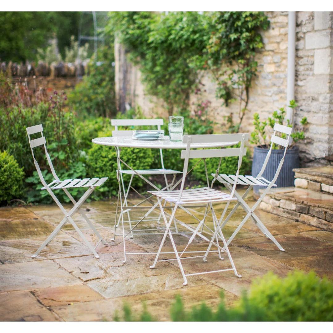 Steel Bistro Set - Clay Putty-Outdoor Tables & Chairs-Yester Home