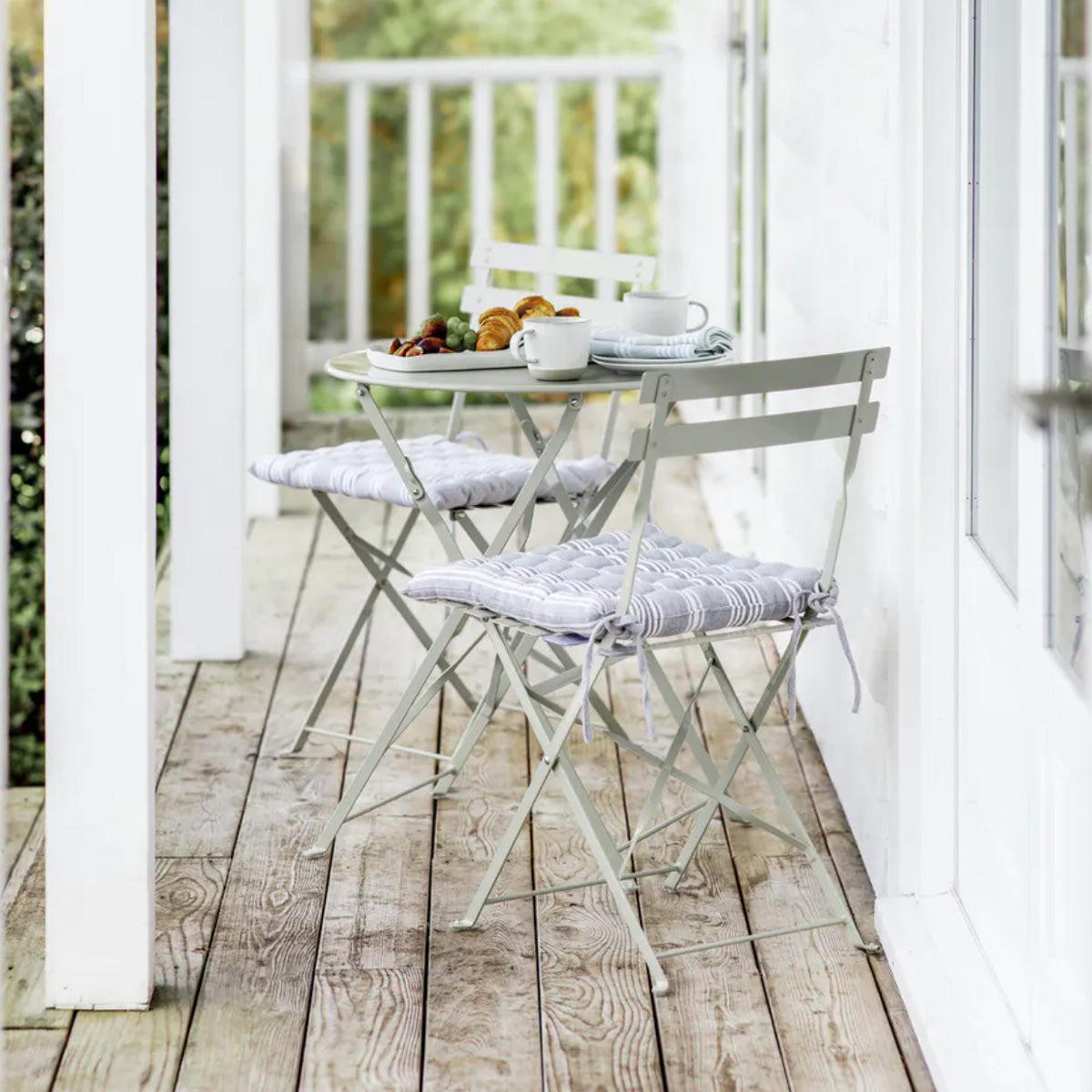 Steel Bistro Set - Clay Putty-Outdoor Tables & Chairs-Yester Home