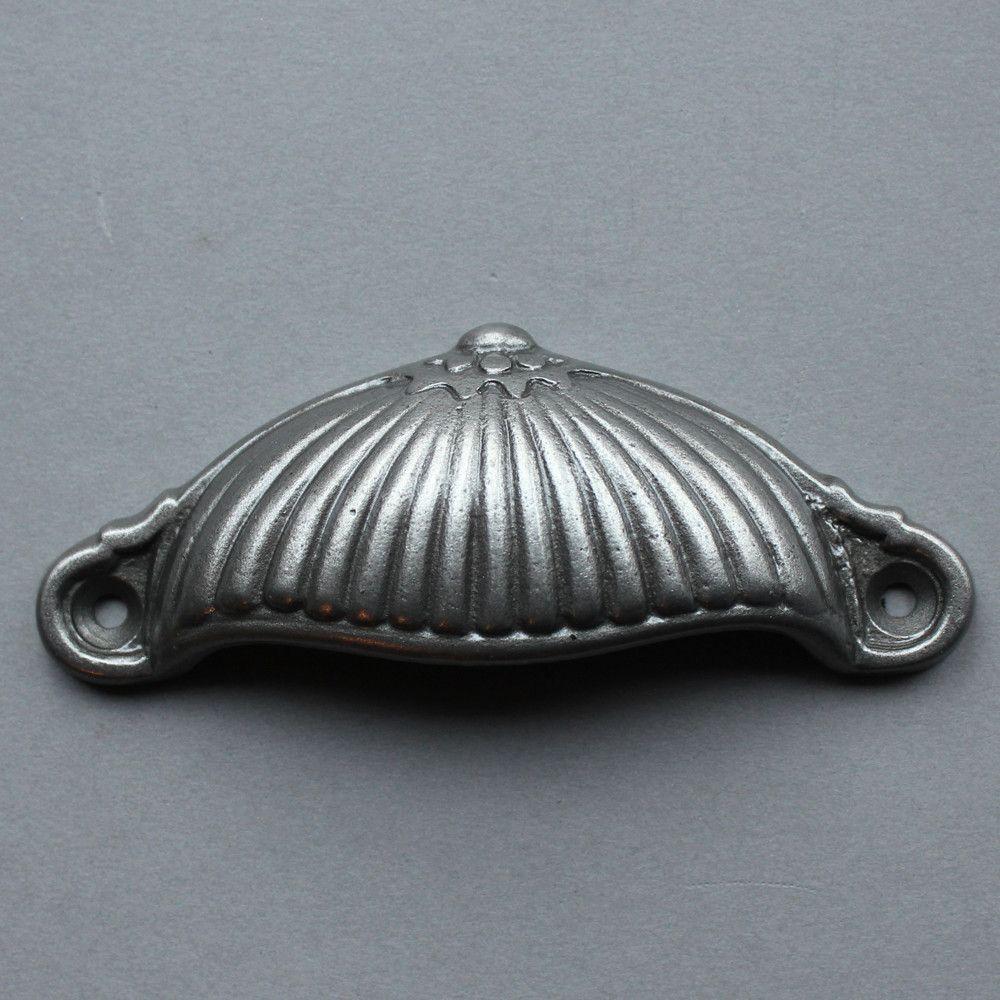 Sunbeam Cast Iron Cup Pull Handle-Drawer Pulls-Yester Home