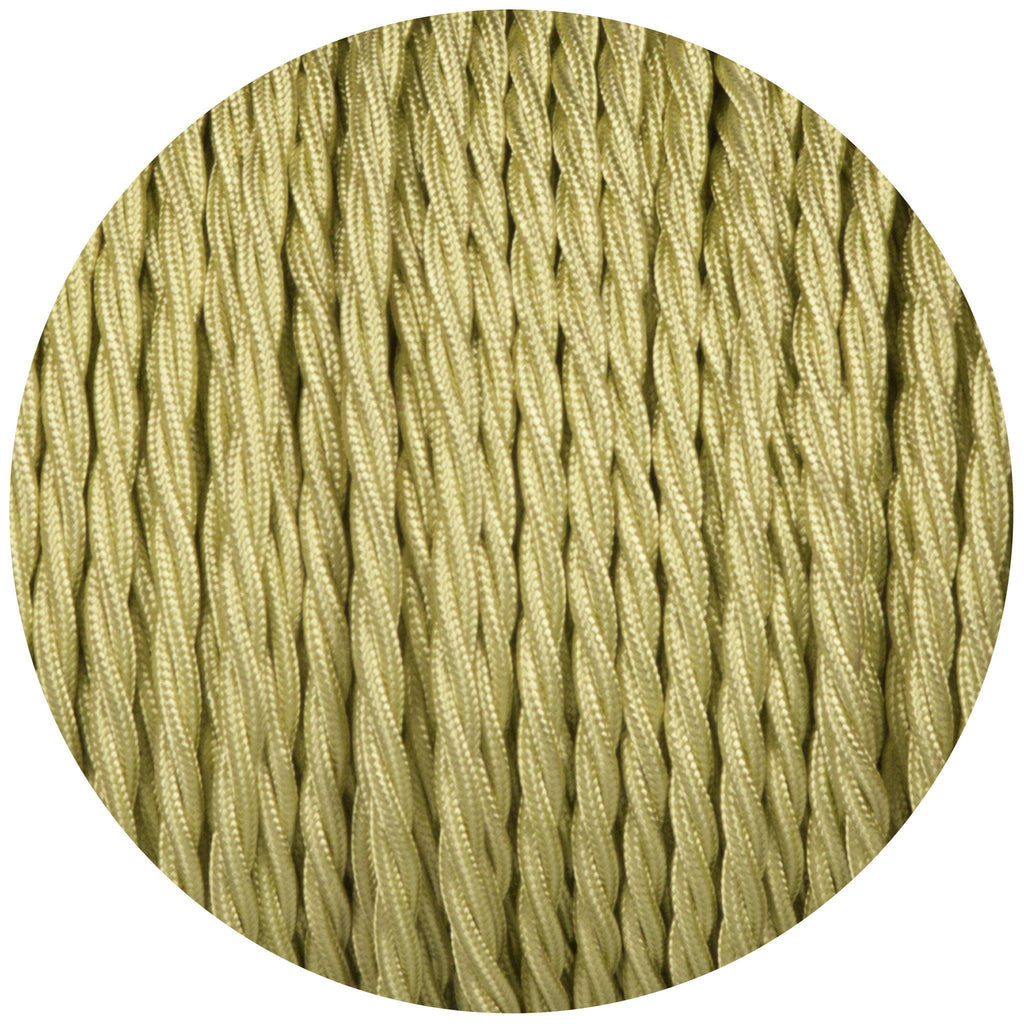 Tisane Light Green Twisted Fabric Braided Cable-Fabric Cable-Yester Home