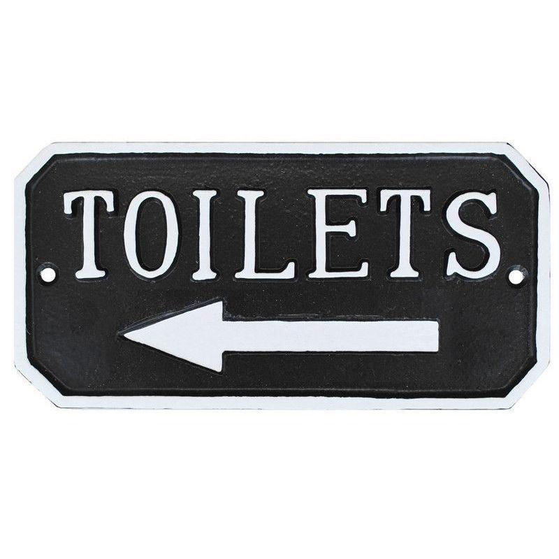 Toilets + Arrow Sign-Toilet Sign-Yester Home