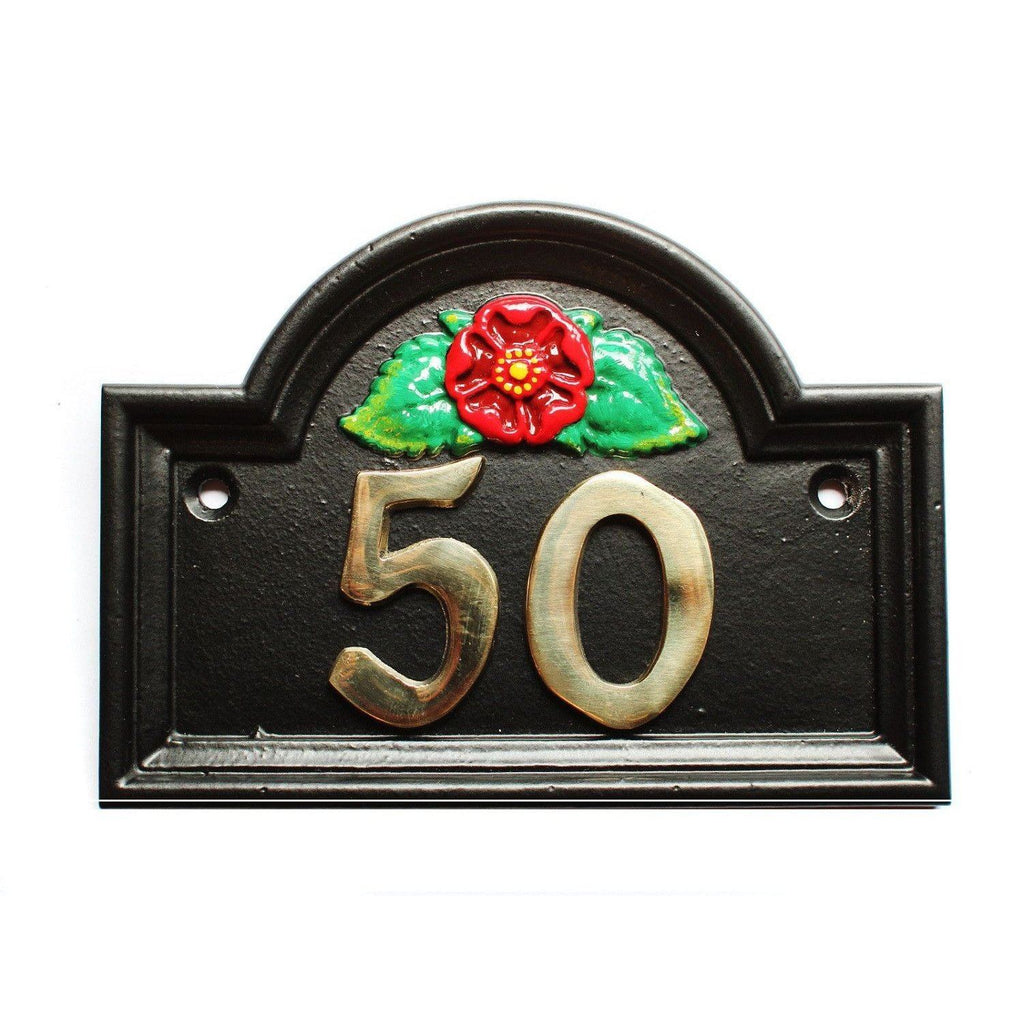 Traditional Antique Brass Number Sign-House Number Signs-Yester Home