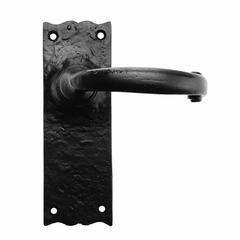 Traditional Iron Lever Door Handle On Backplate · 7140 ·-Lever Door Handles-Yester Home