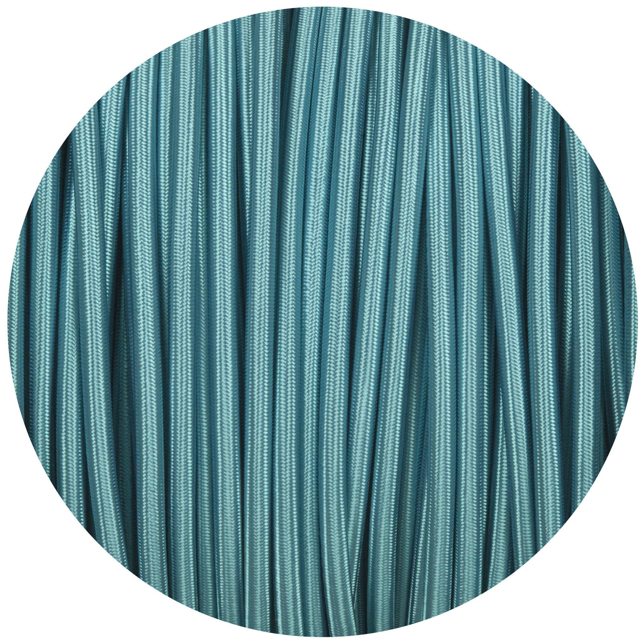 Turquoise Round Fabric Braided Cable-Fabric Cable-Yester Home