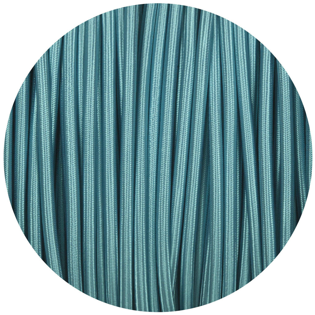 Turquoise Round Fabric Braided Cable-Fabric Cable-Yester Home