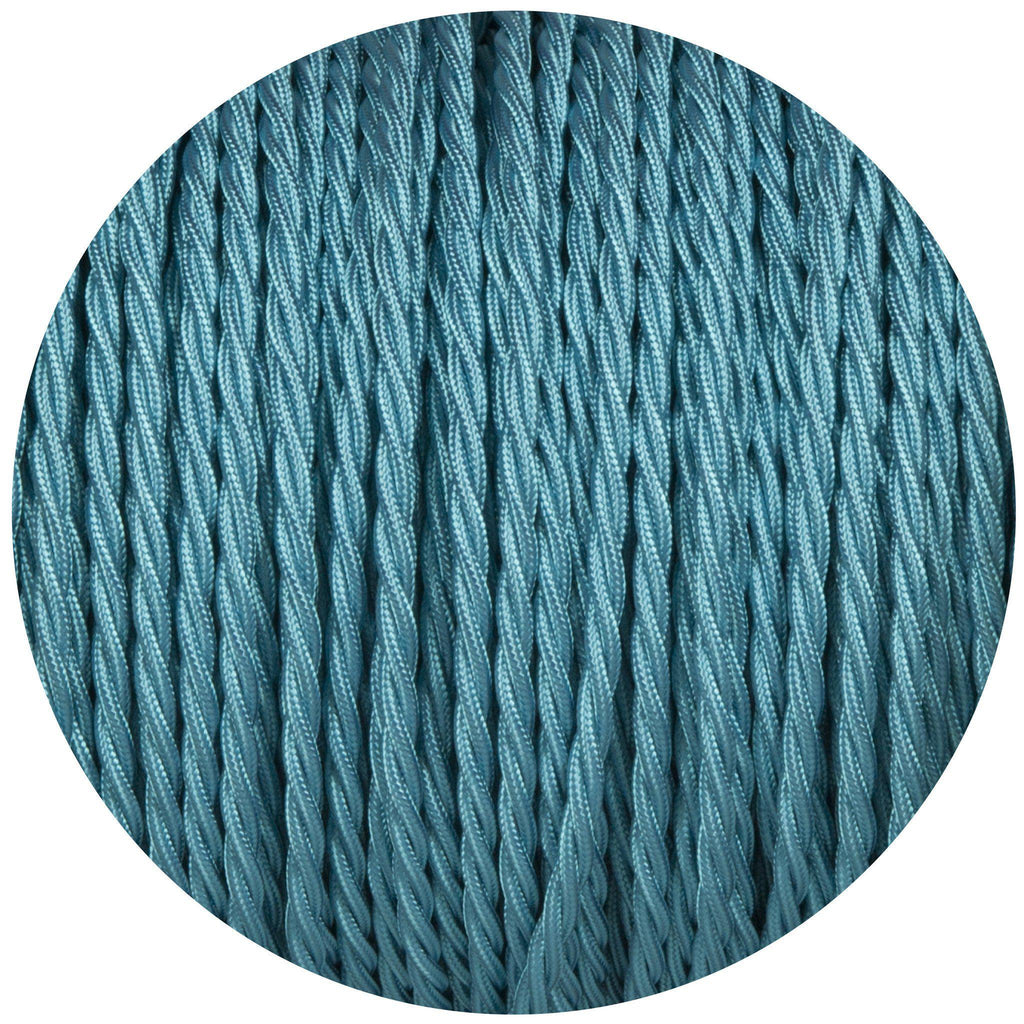 Turquoise Twisted Fabric Braided Cable-Fabric Cable-Yester Home