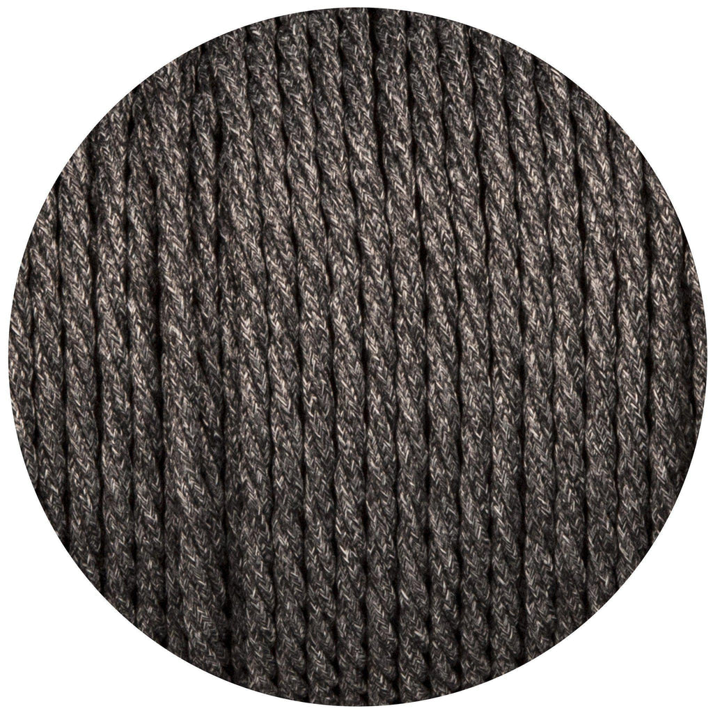 Uniform Grey Canvas Twisted Fabric Braided Cable-Fabric Cable-Yester Home