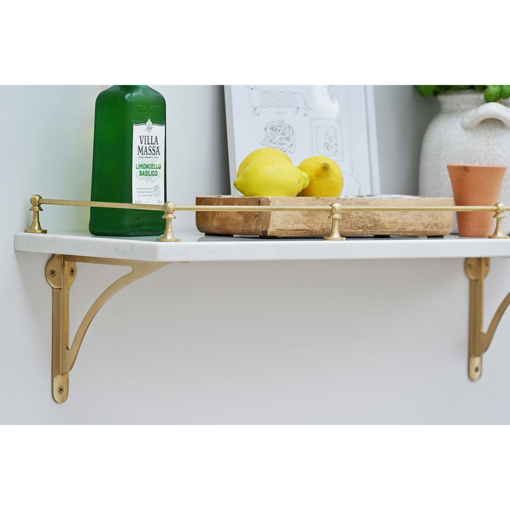 Victorian Brushed Satin Brass Gallery Shelf Rail - Gallery Rails - Yester Home - Yester Home